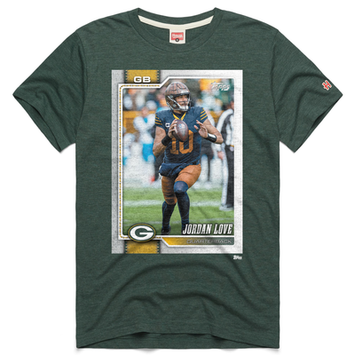 Jordan Love Green Bay Packers Homage Unisex NFL Topps Trading Card Tri-Blend T-Shirt - Green