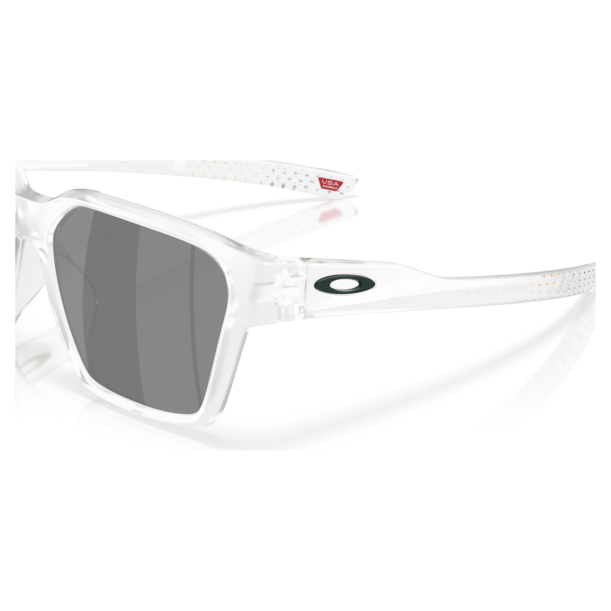 Unisex Oakley Green Bay Packers Briza Matte Clear Sunglasses with Prizm Black Polarized Lenses