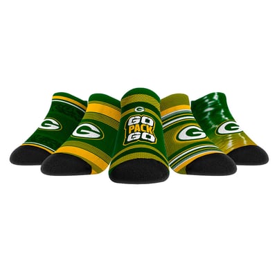  Green Bay Packers Rock Em Unisex Super Fan Five-Pack Low-Cut Socks Set - 