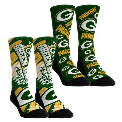 Green Bay Packers Rock Em Unisex Team Blast Two-Pack Crew Socks