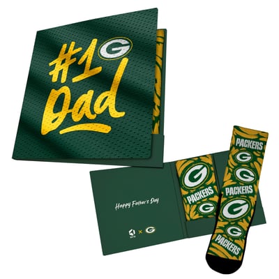  Green Bay Packers Rock Em Unisex #1 Dad Gift Card Socks - Green