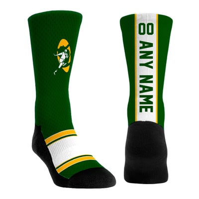  Green Bay Packers Rock Em Unisex Throwback Jersey Custom Crew Socks - Green