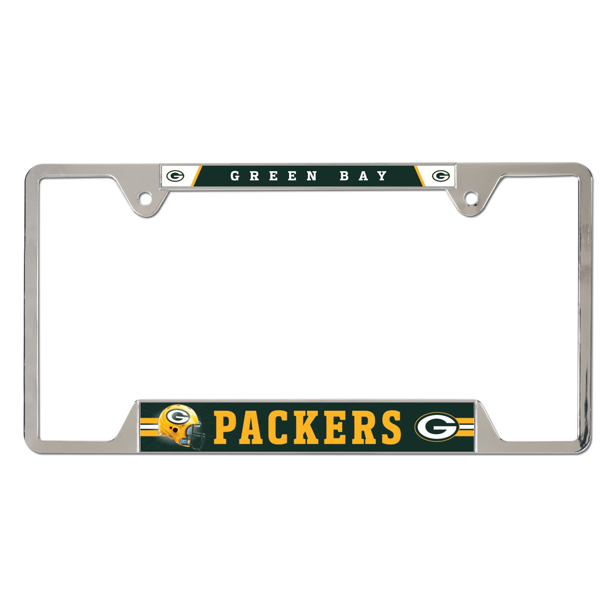Cadre de plaque d'immatriculation en métal chromé WinCraft Green Bay Packers