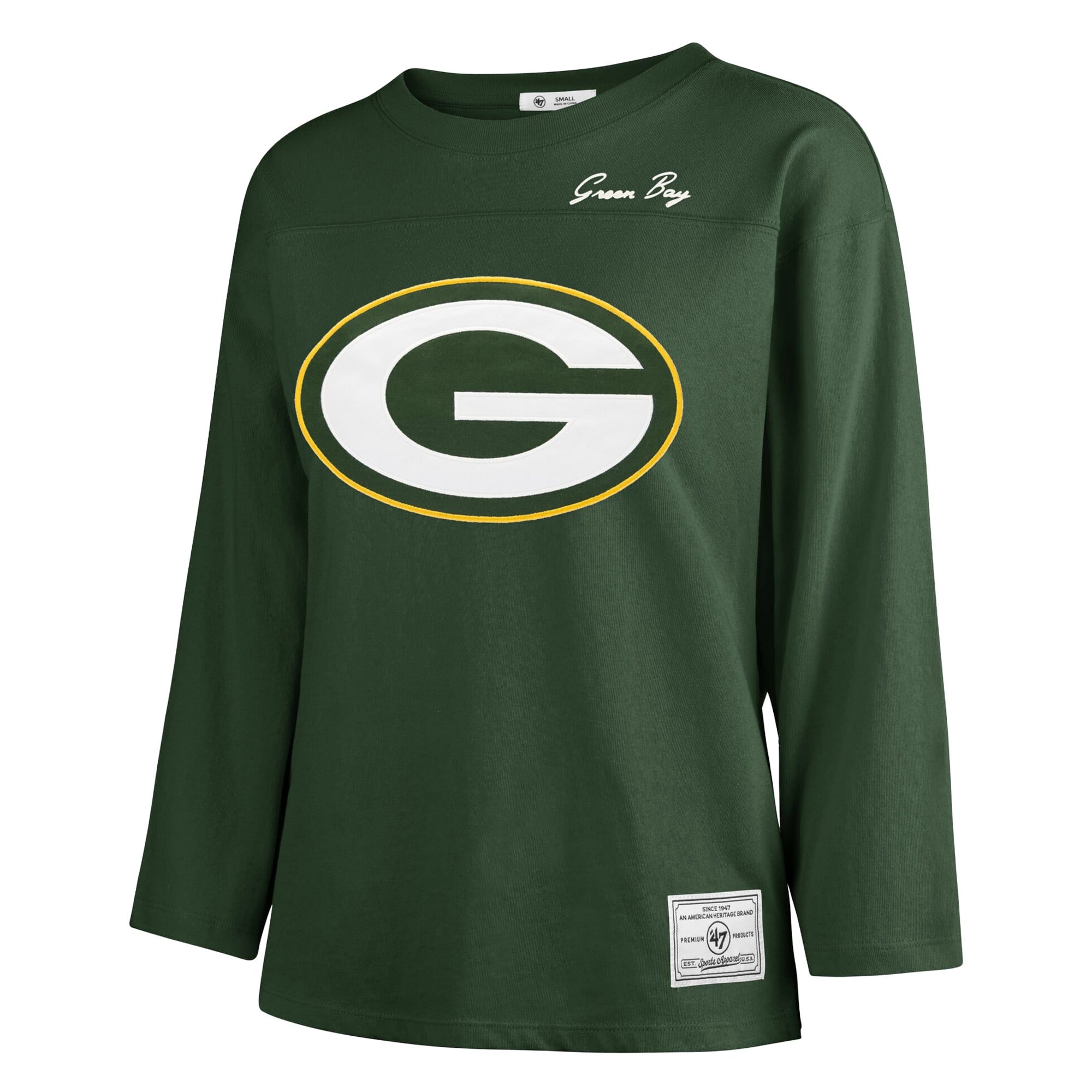 T-shirt à manches longues intemporel Green Bay Packers '47 Green' pour femmes