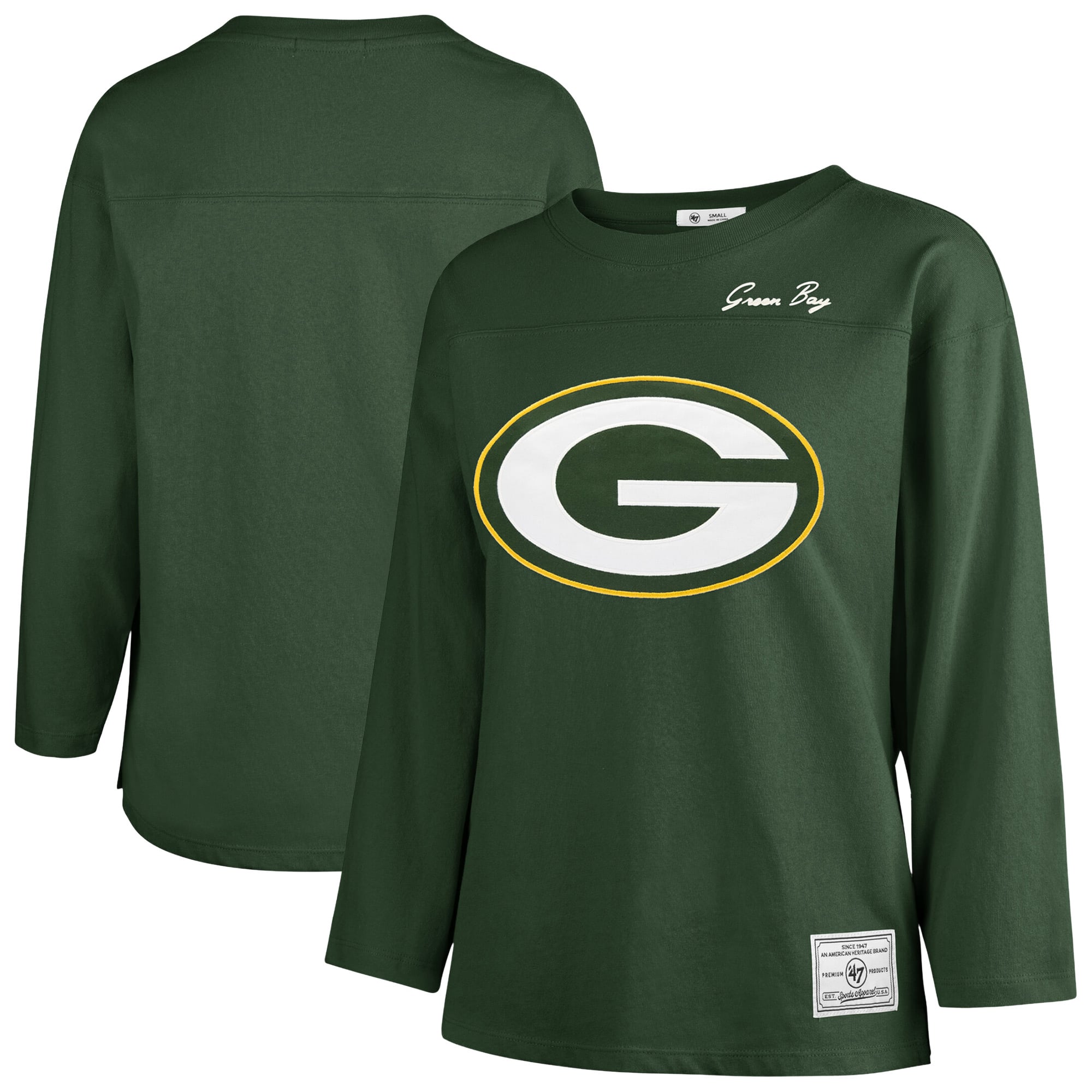 T-shirt à manches longues intemporel Green Bay Packers '47 Green' pour femmes