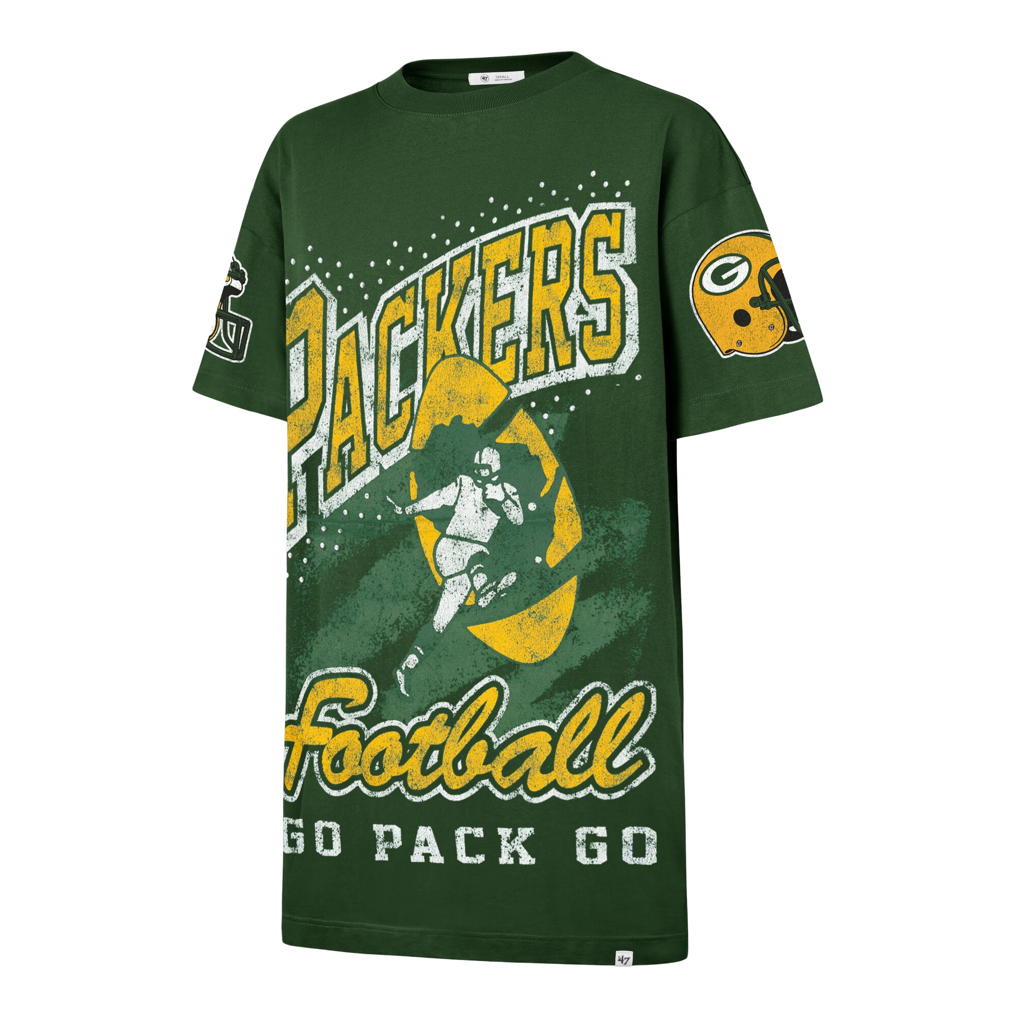 Women's '47 Green Bay Packers Oversized Gemstone Swash T-Shirt Dress