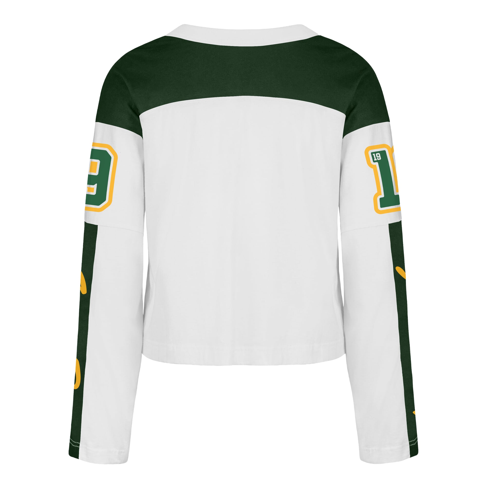 T-shirt à manches longues et col en V blanc Green Bay Packers '47 pour femme