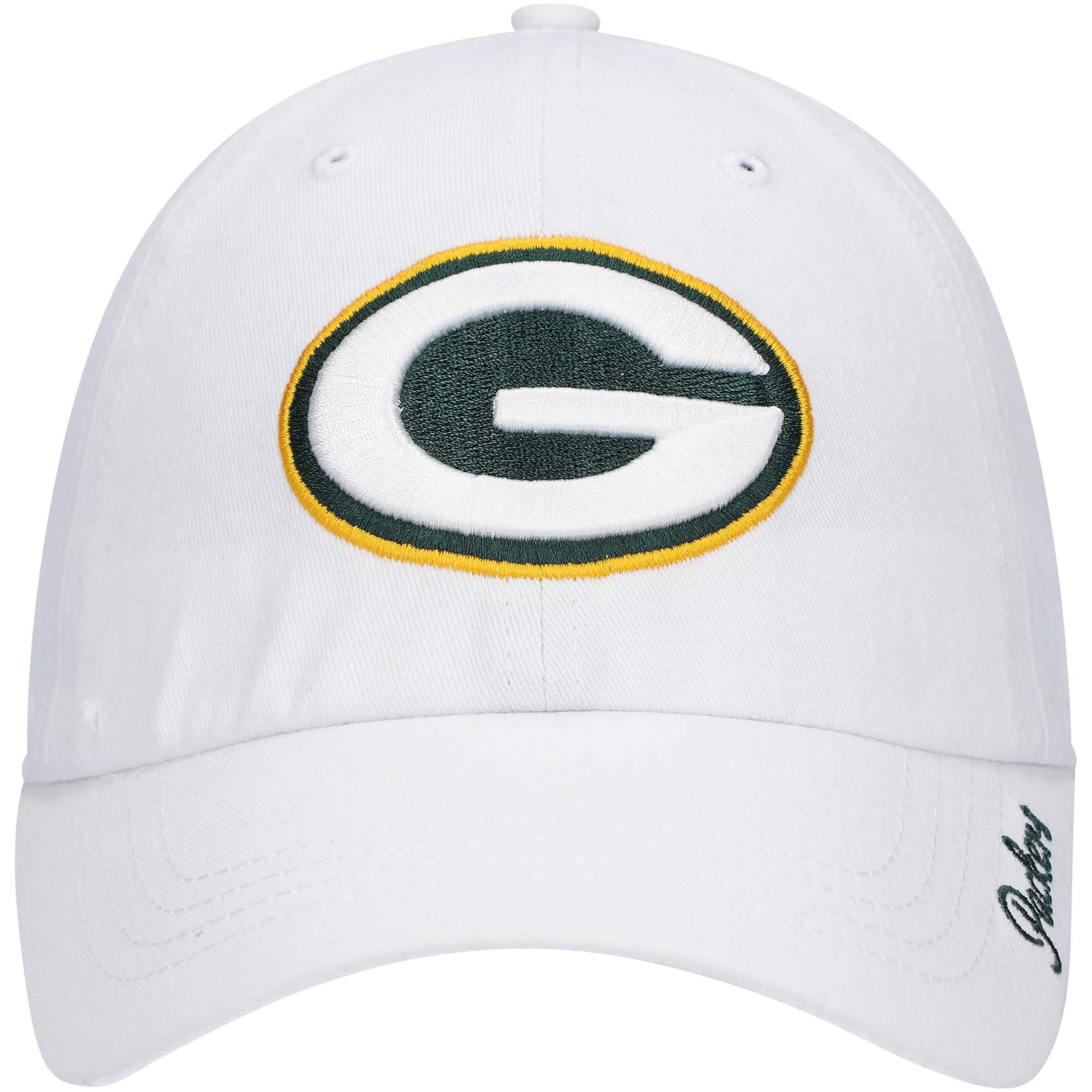 Women's '47 White Green Bay Packers Miata Clean Up Logo Adjustable Hat