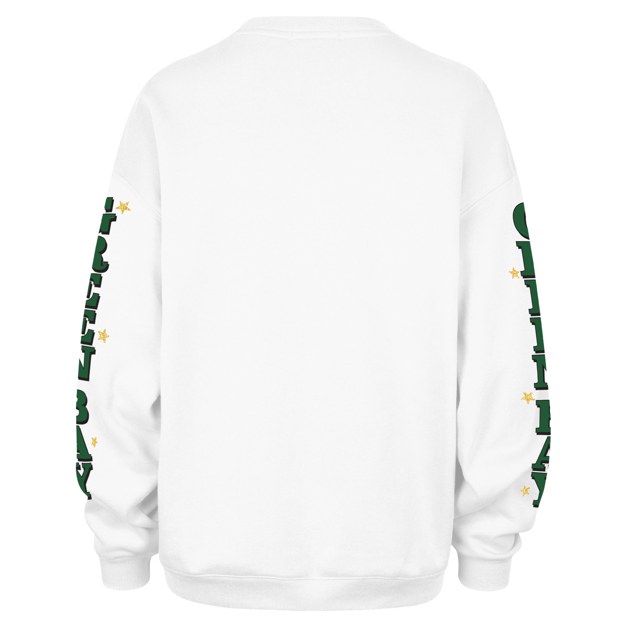 Women's '47 White Green Bay Packers Thunderous Oversized Fleece Sweatshirt