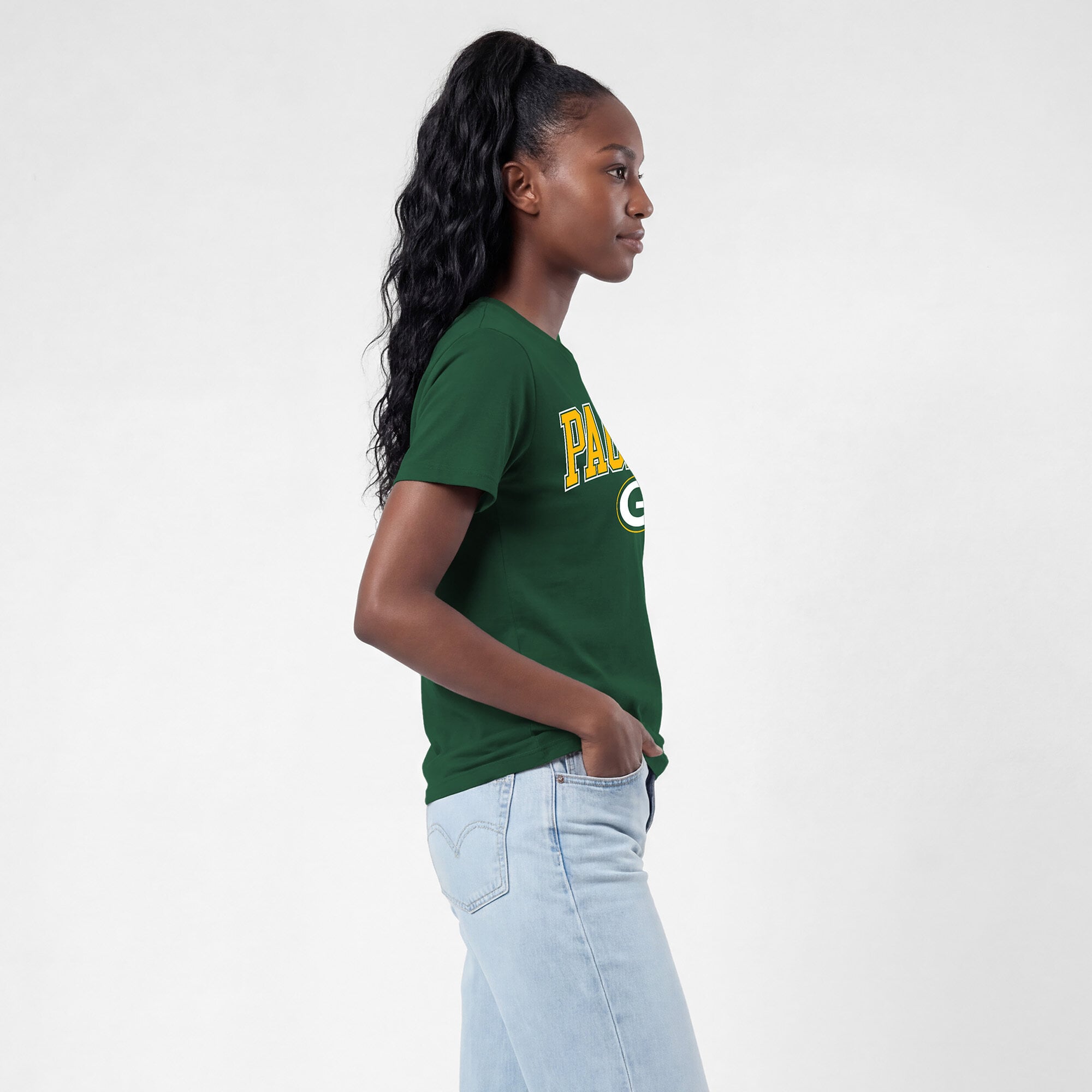 T-shirt Champion Green Bay Packers pour femmes avec logo arqué