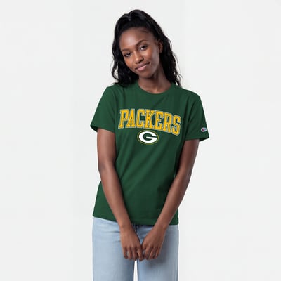 Green Bay Packers Champion Women's Arched Over Logo T-Shirt - Green
