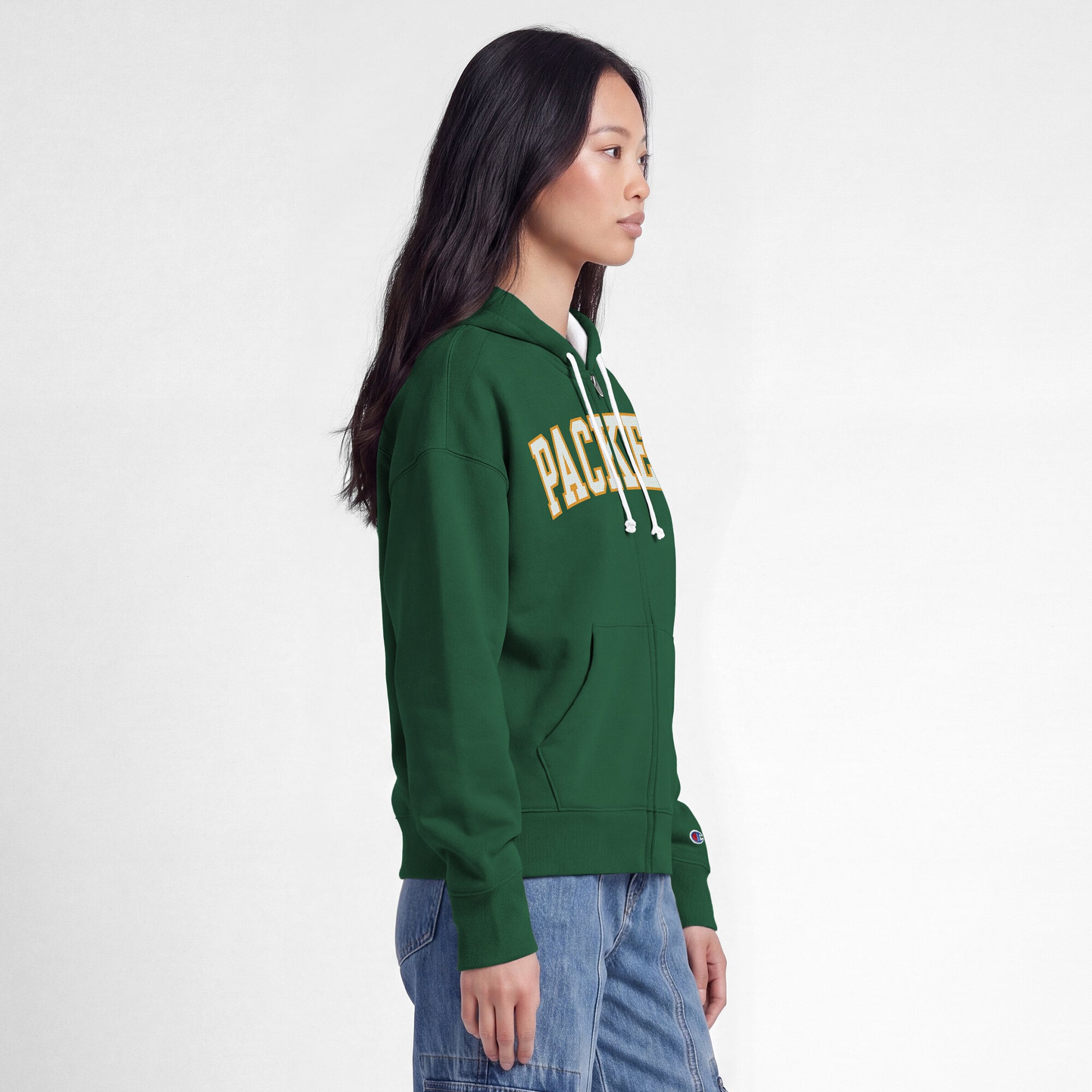Sweat à capuche zippé Champion Green Bay Packers pour femme