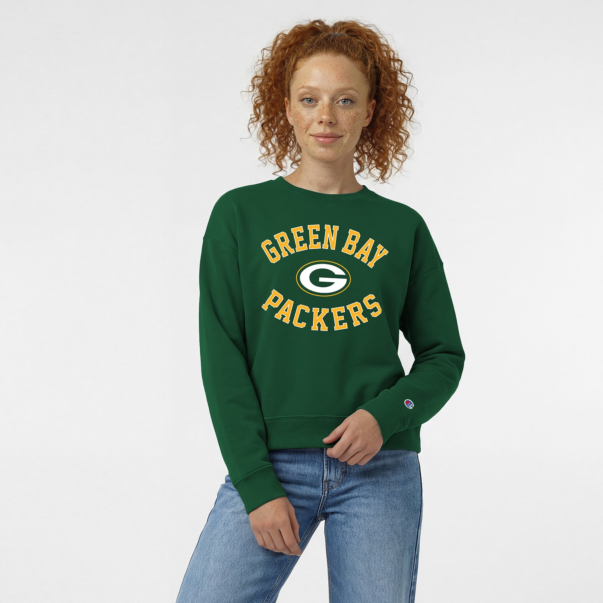Women's Champion Green Bay Packers Heart & Soul Powerblend Sweatshirt