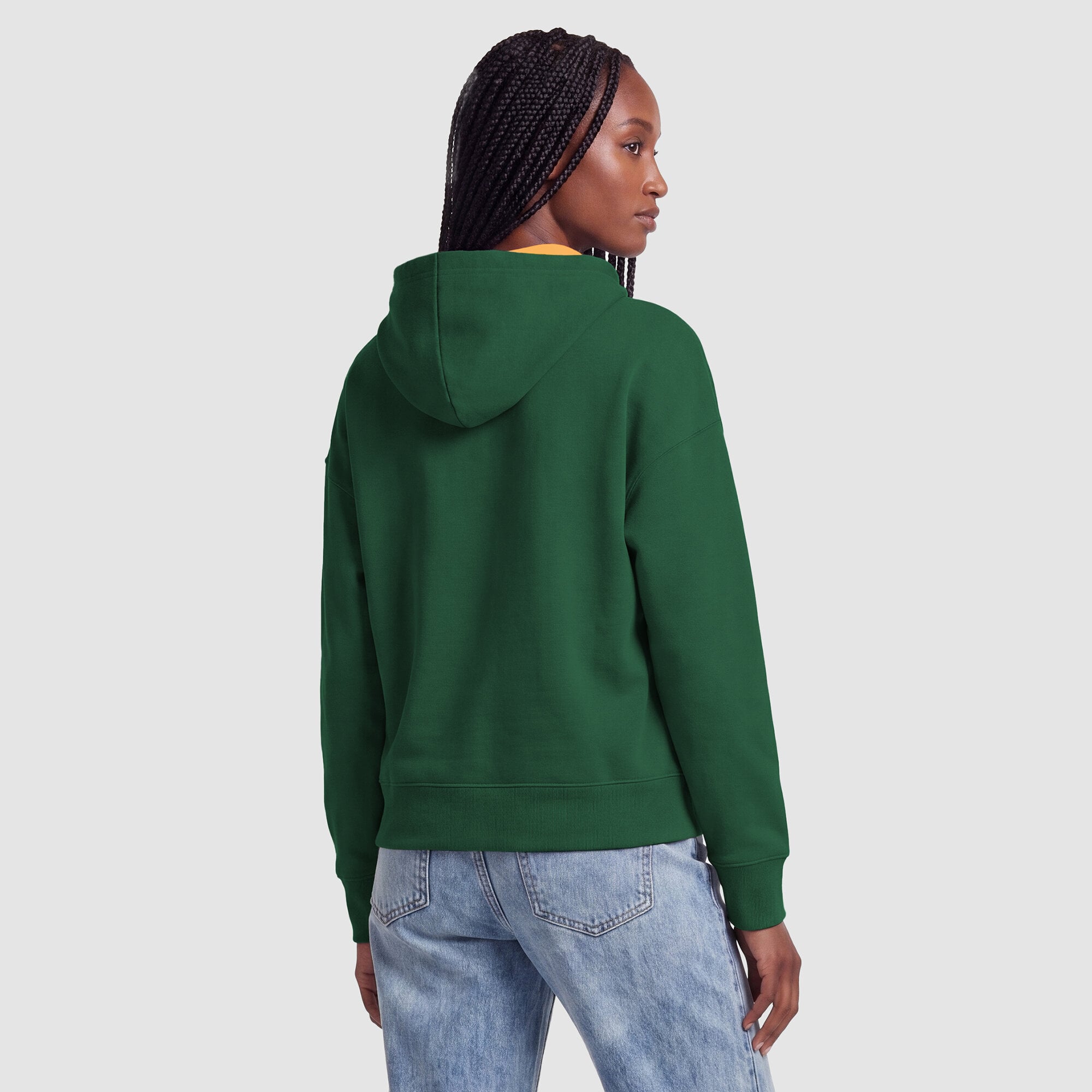 Sweat à capuche Champion vert et or Green Bay Packers pour femme avec doublure contrastée