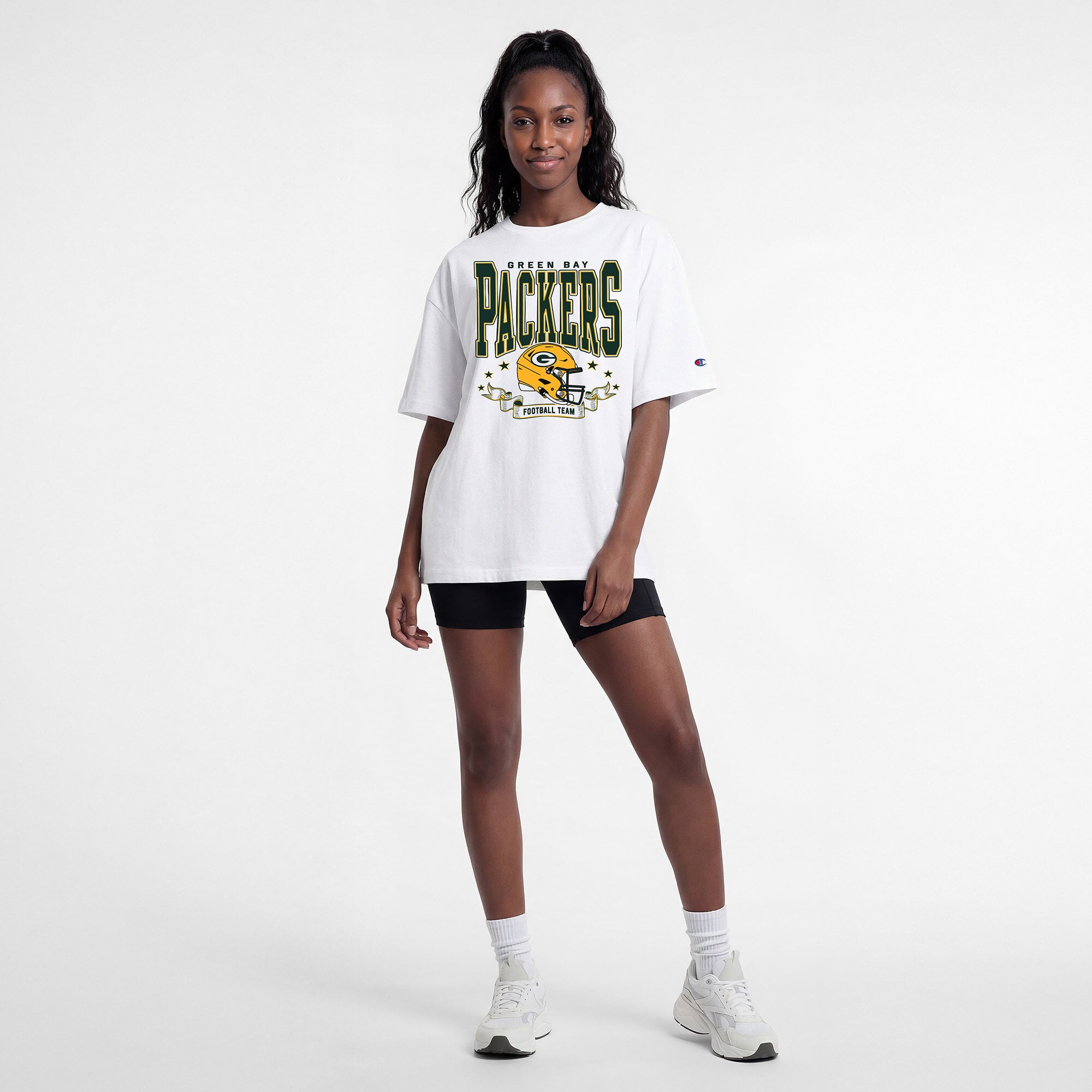 T-shirt oversize blanc Champion Green Bay Packers pour femmes