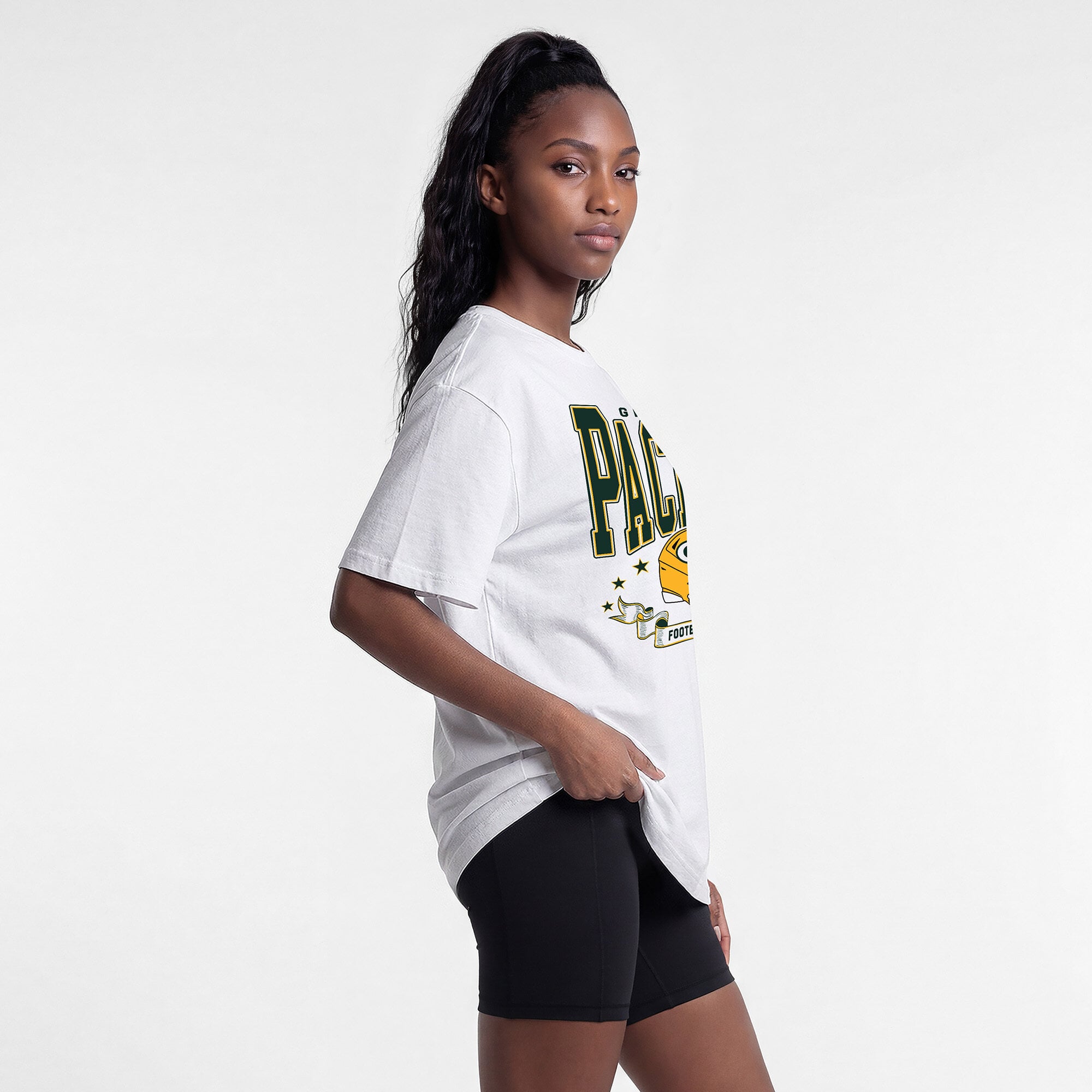 T-shirt oversize blanc Champion Green Bay Packers pour femmes