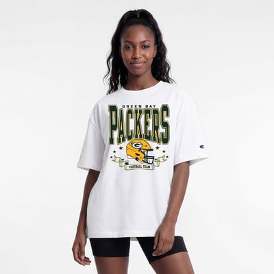  Green Bay Packers Champion Women's Oversized T-Shirt - White