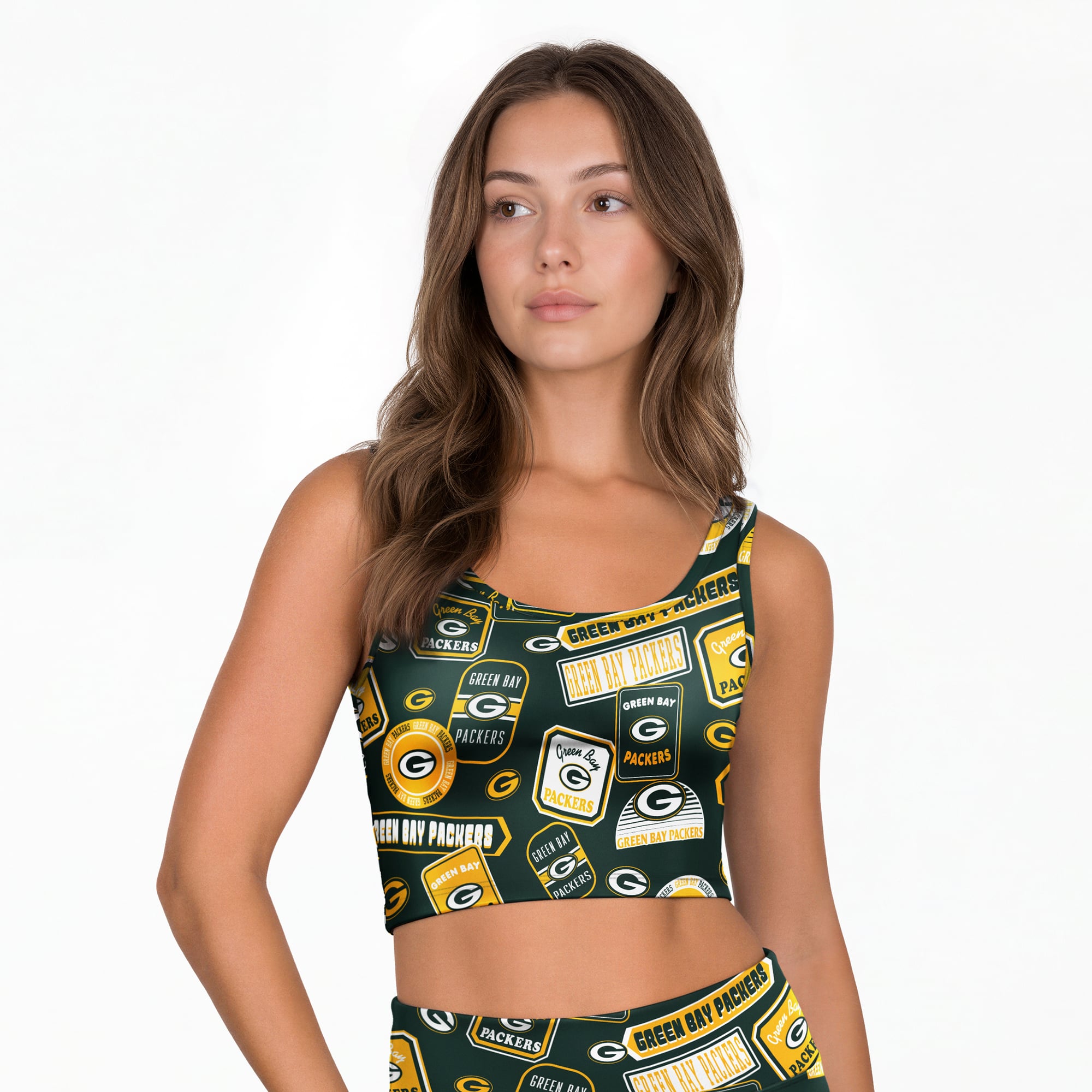 Women's Concepts Sport Green Bay Packers Grady Allover Print Bralette