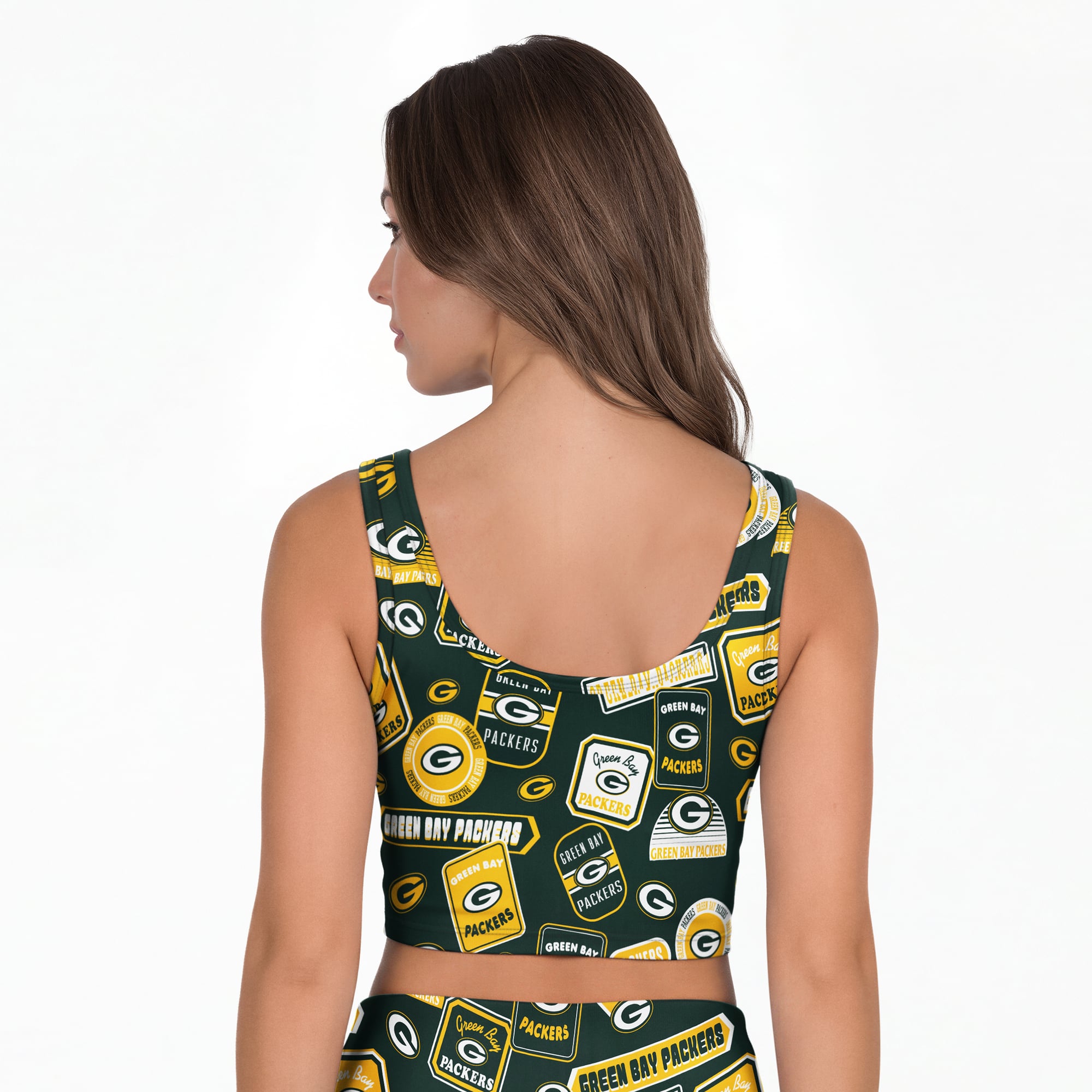 Women's Concepts Sport Green Bay Packers Grady Allover Print Bralette