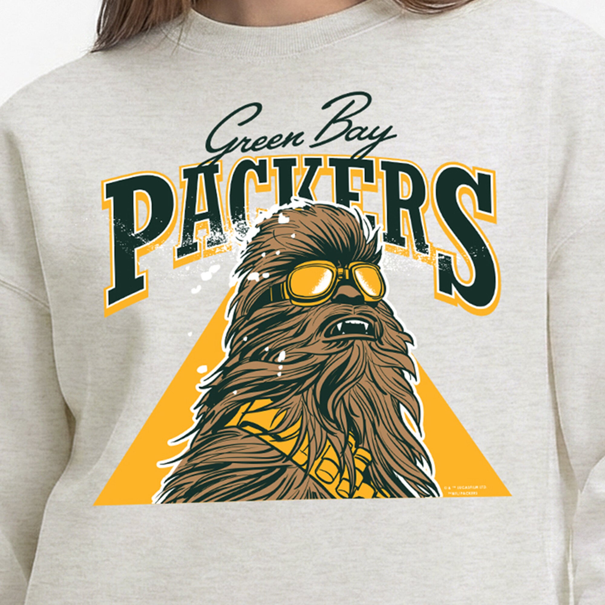 Sweat-shirt polaire Disney x Champion Green Bay Packers All-Star pour femme, couleur avoine