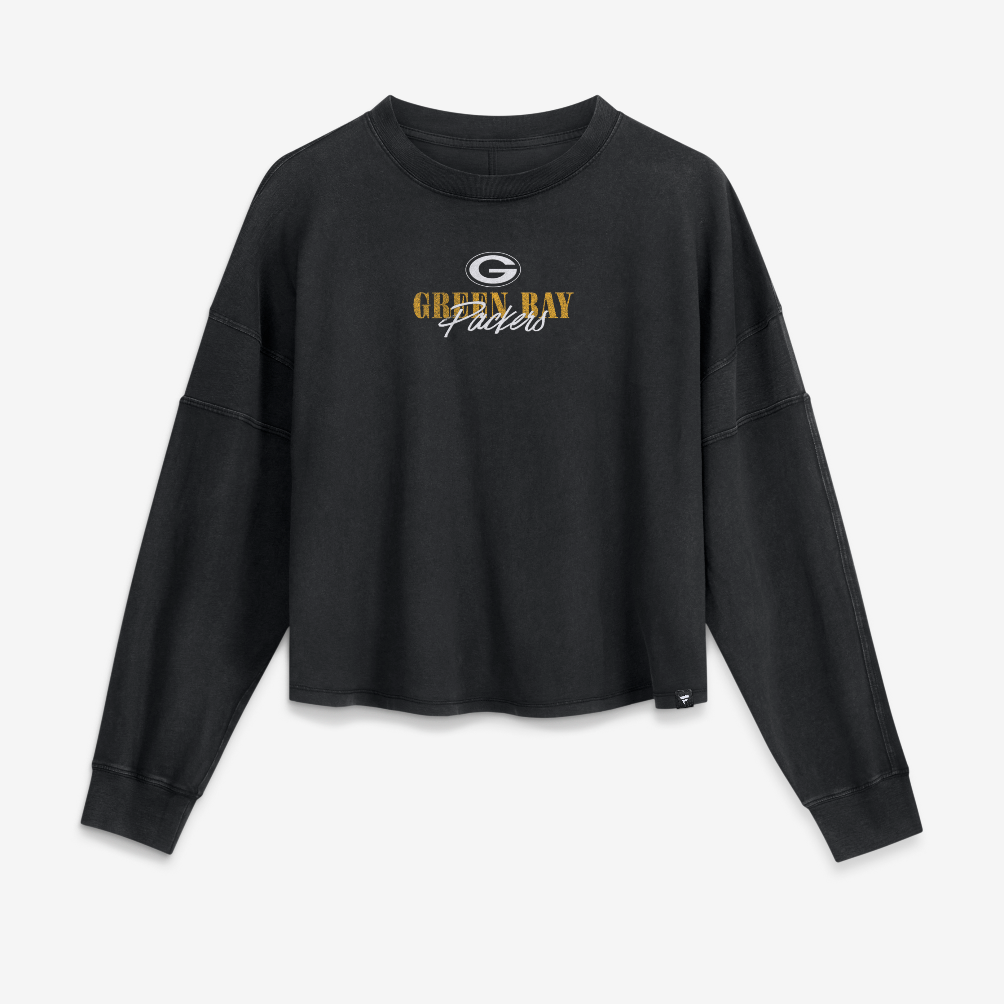 T-shirt à manches longues oversize Green Bay Packers noirs Fanatics pour femmes