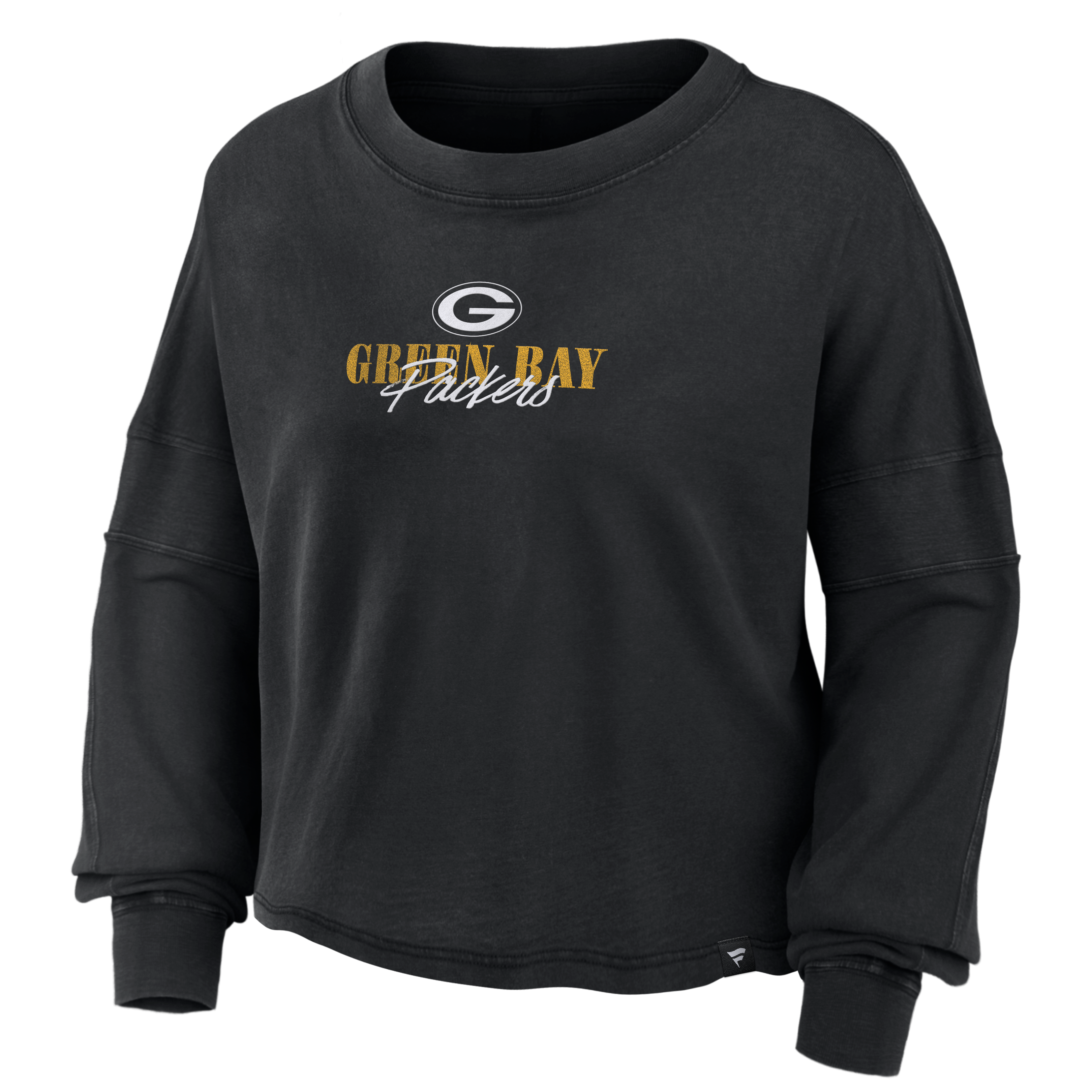 T-shirt à manches longues oversize Green Bay Packers noirs Fanatics pour femmes