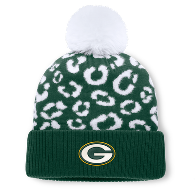Green Bay Packers Fanatics Women's Blur Cuffed Knit Hat with Pom - Green