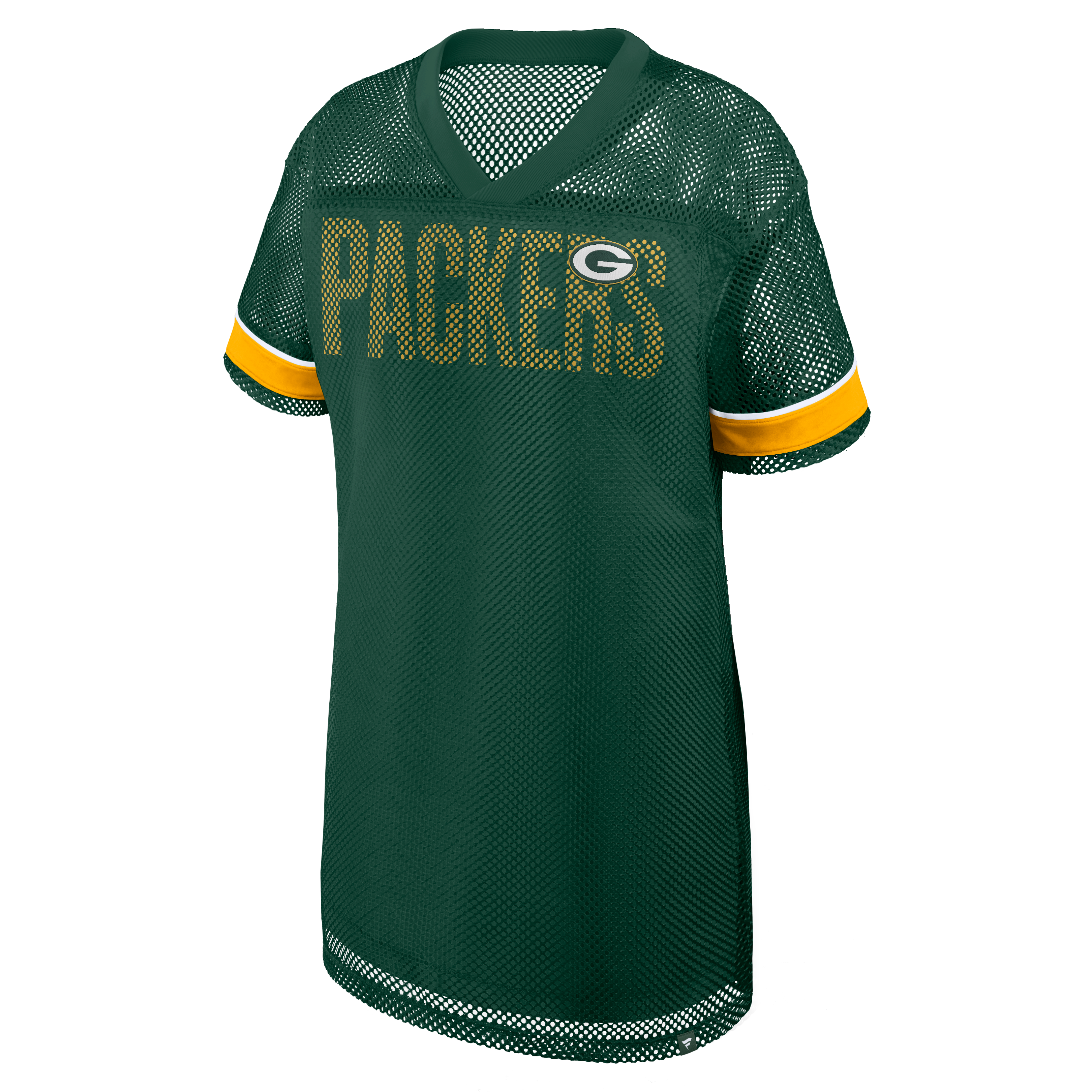 Women's Fanatics  Green Bay Packers Oversized Team First Deep Route Mesh V-Neck Dress