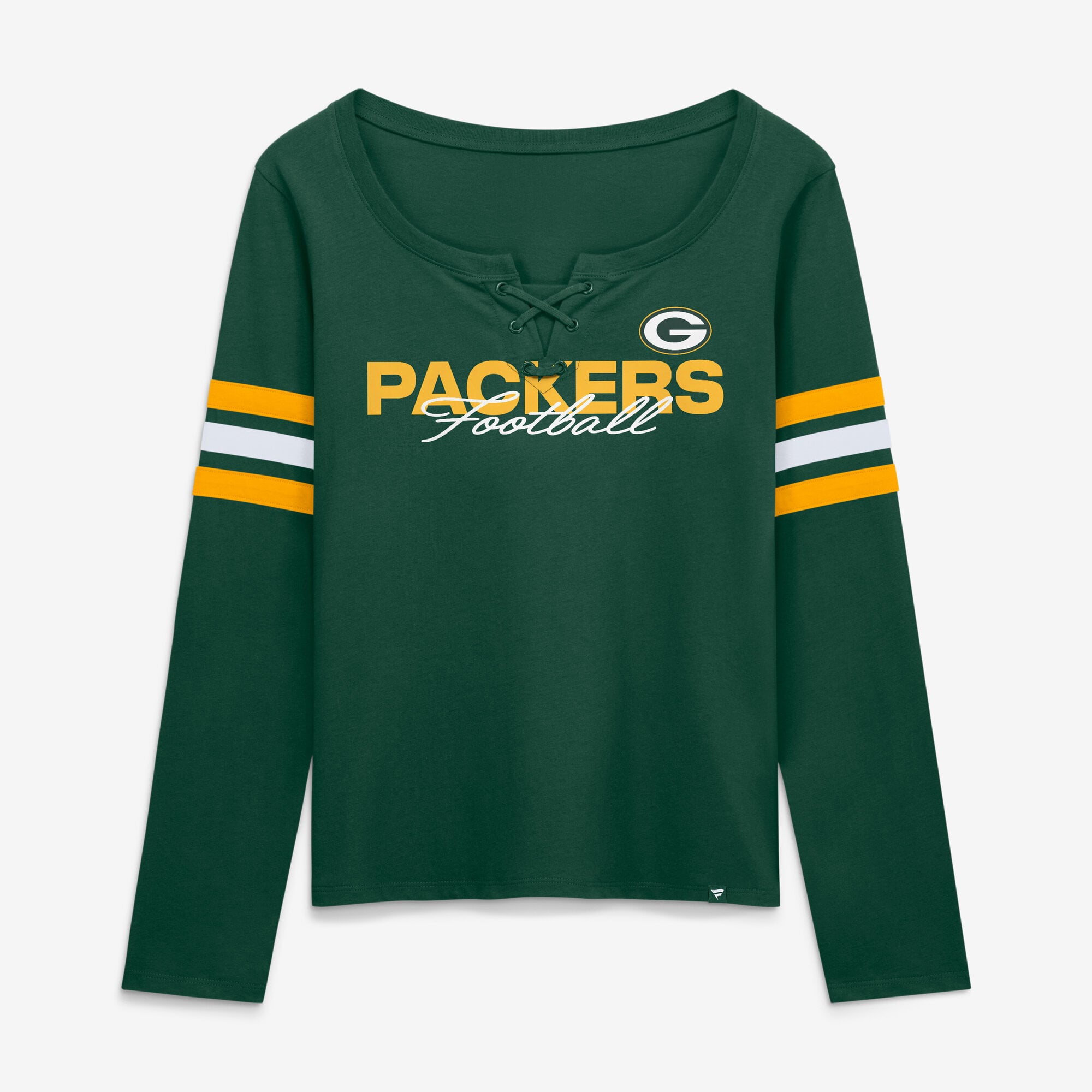 Women's Fanatics  Green Bay Packers Team First Coverage Scheme Lace-Up Long Sleeve T-Shirt