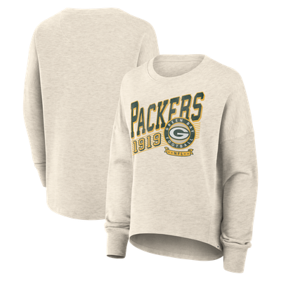 Green Bay Packers Fanatics Women's Oversized Heritage Sweatshirt - Tan