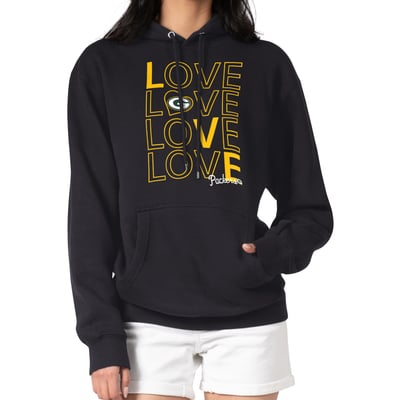  Green Bay Packers G-III 4Her by Carl Banks Women's Love Graphic Pullover Hoodie - Black