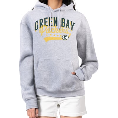  Green Bay Packers G-III 4Her by Carl Banks Women's Filigree Logo Pullover Hoodie – Heather Gray