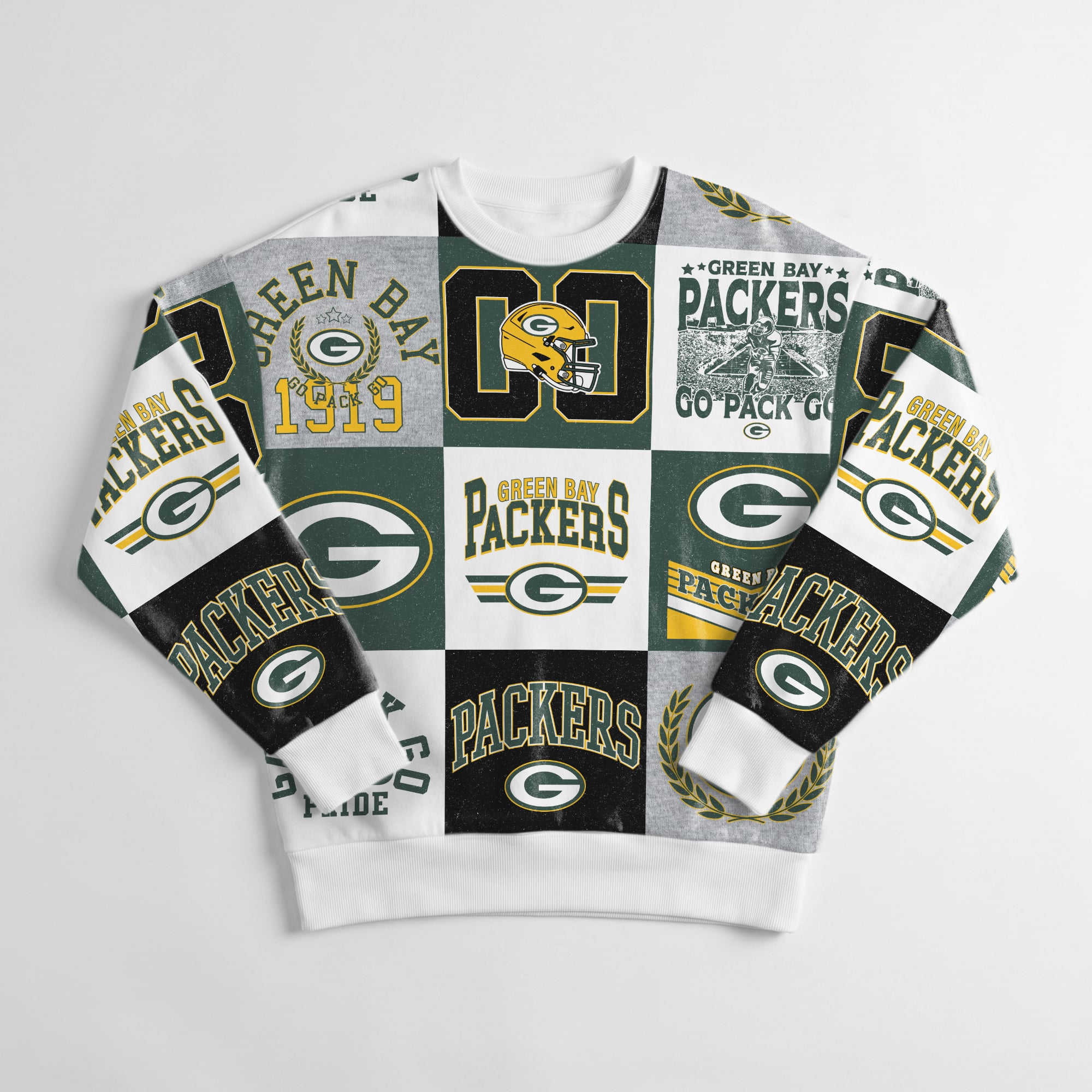 Women's Gameday Couture White Green Bay Packers Highlight Reel Repeat Premium Fleece Sweatshirt