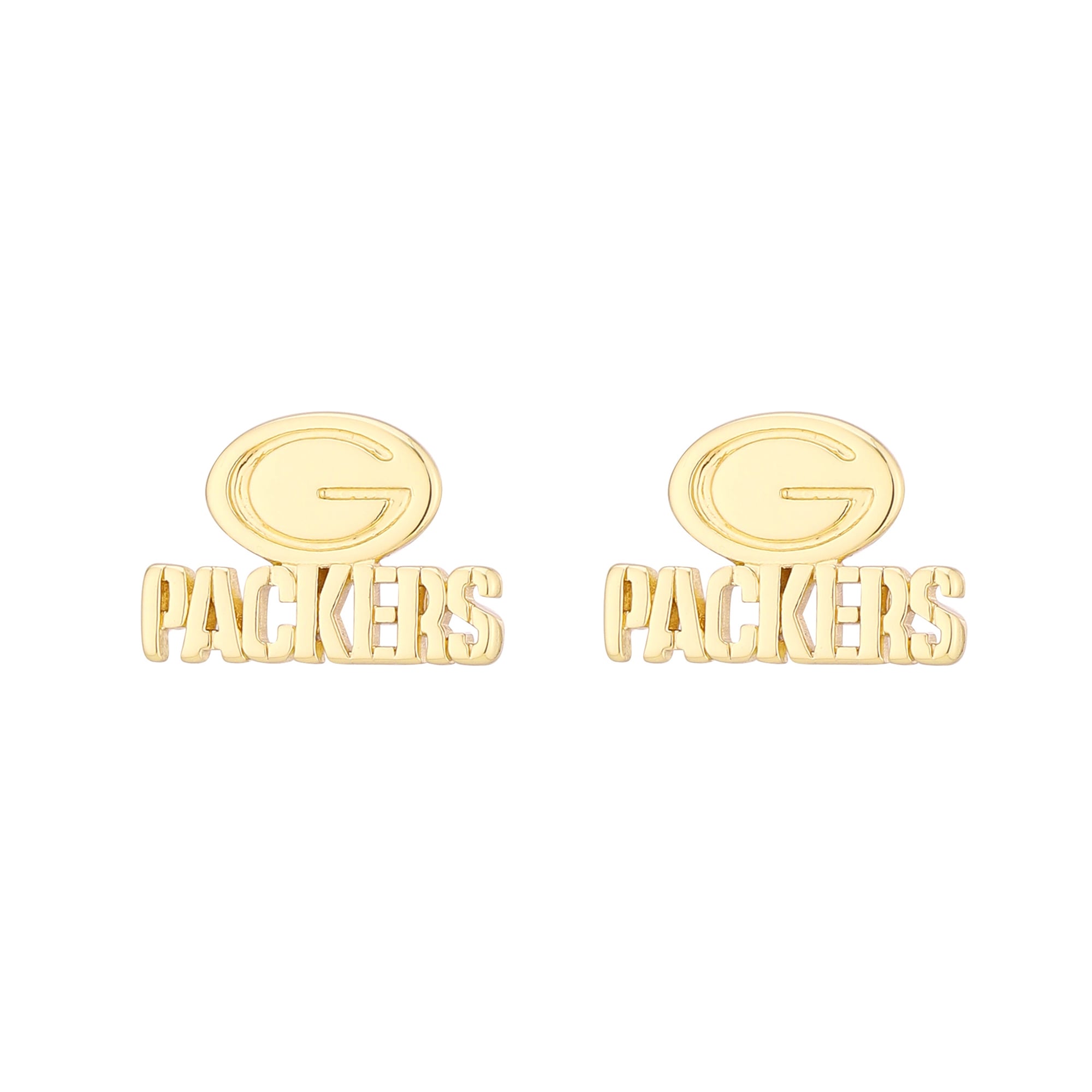 Boucles d'oreilles puces pour femmes LUV AJ Gold Green Bay Packers Logo