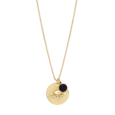  Green Bay Packers LUV AJ Women's Spiral and Stone Charm Necklace - Gold