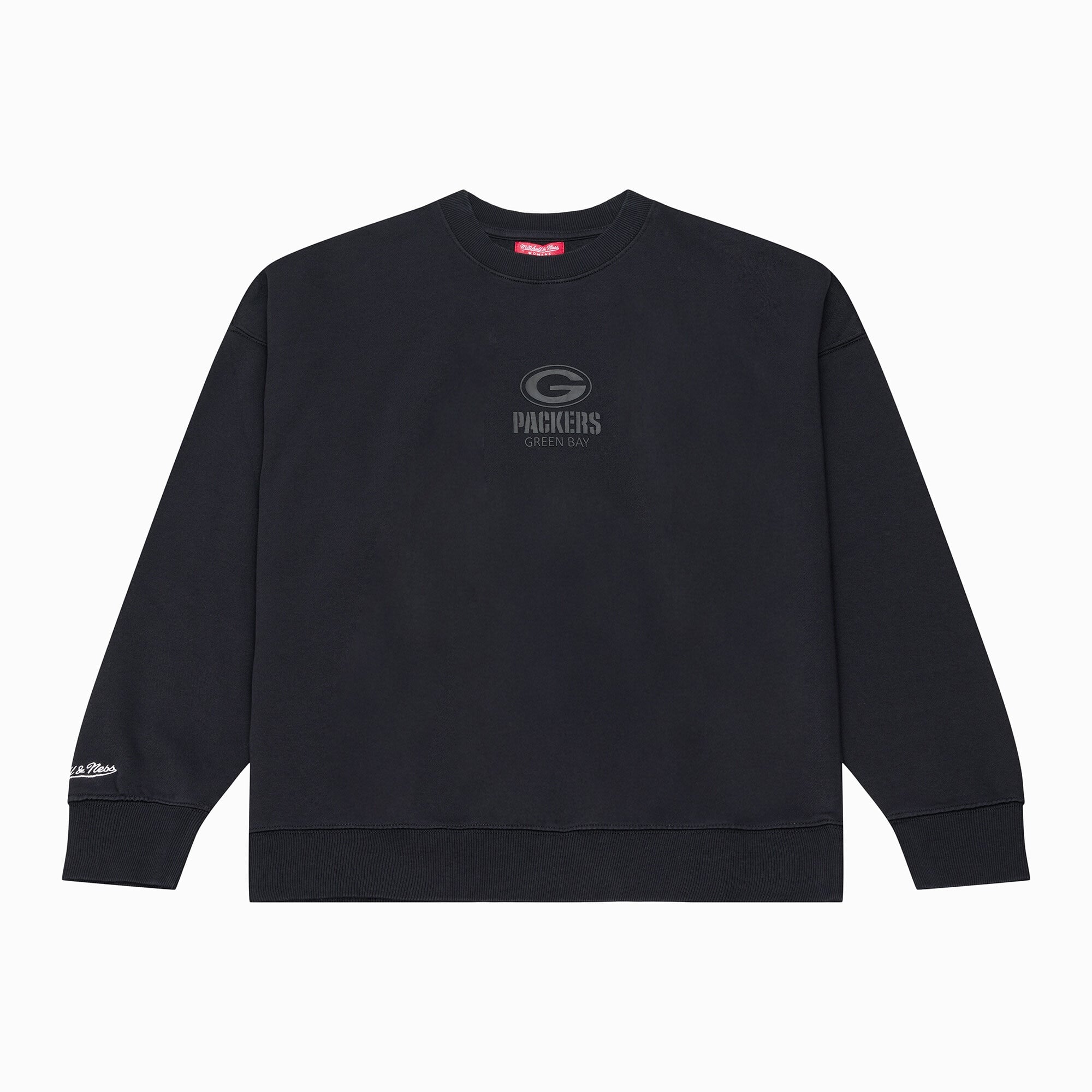 Women's Mitchell & Ness Green Bay Packers Core Essentials Micro Logo Fleece Sweatshirt