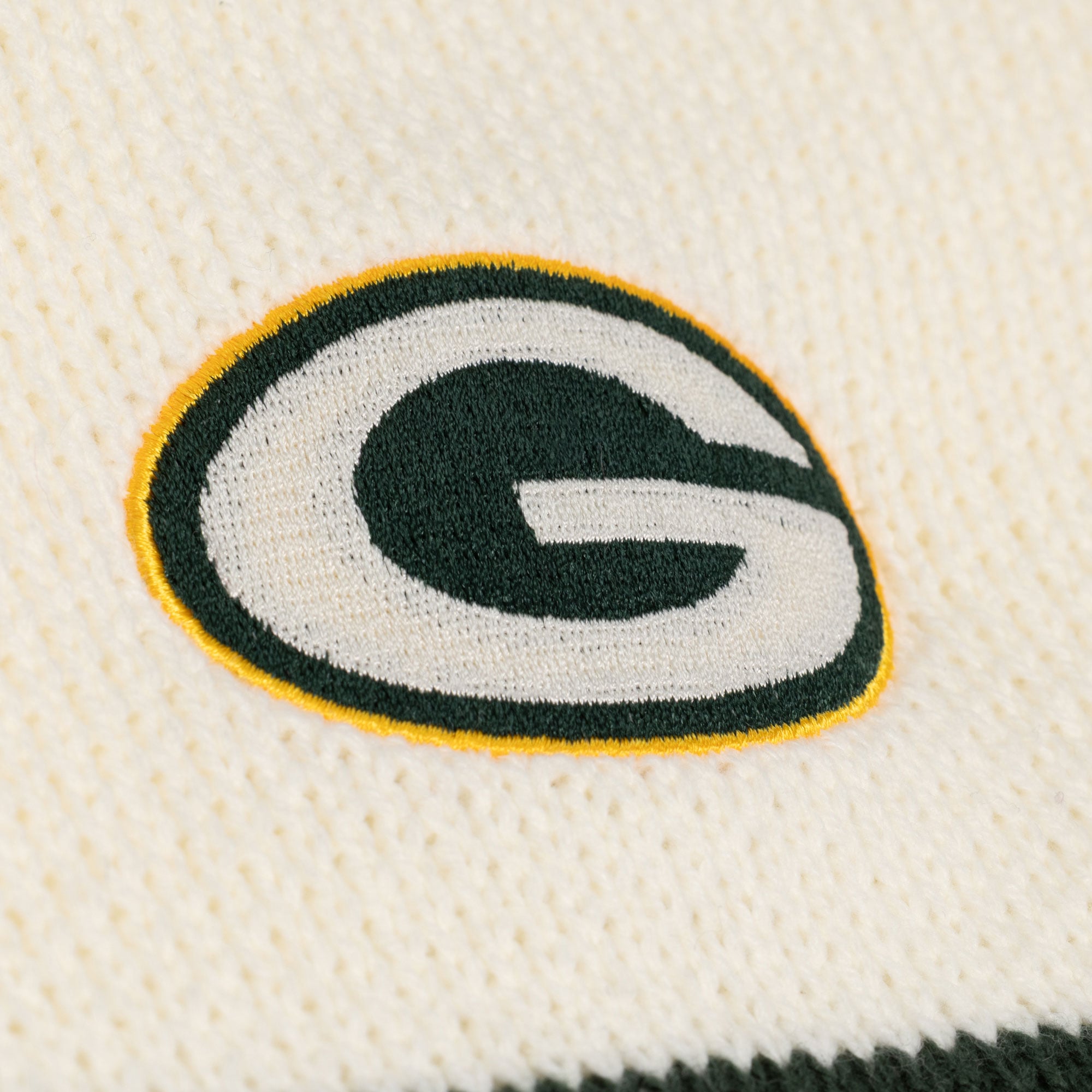 Women's Mitchell & Ness Cream/Green Green Bay Packers Retro Roots V-Neck Sweater