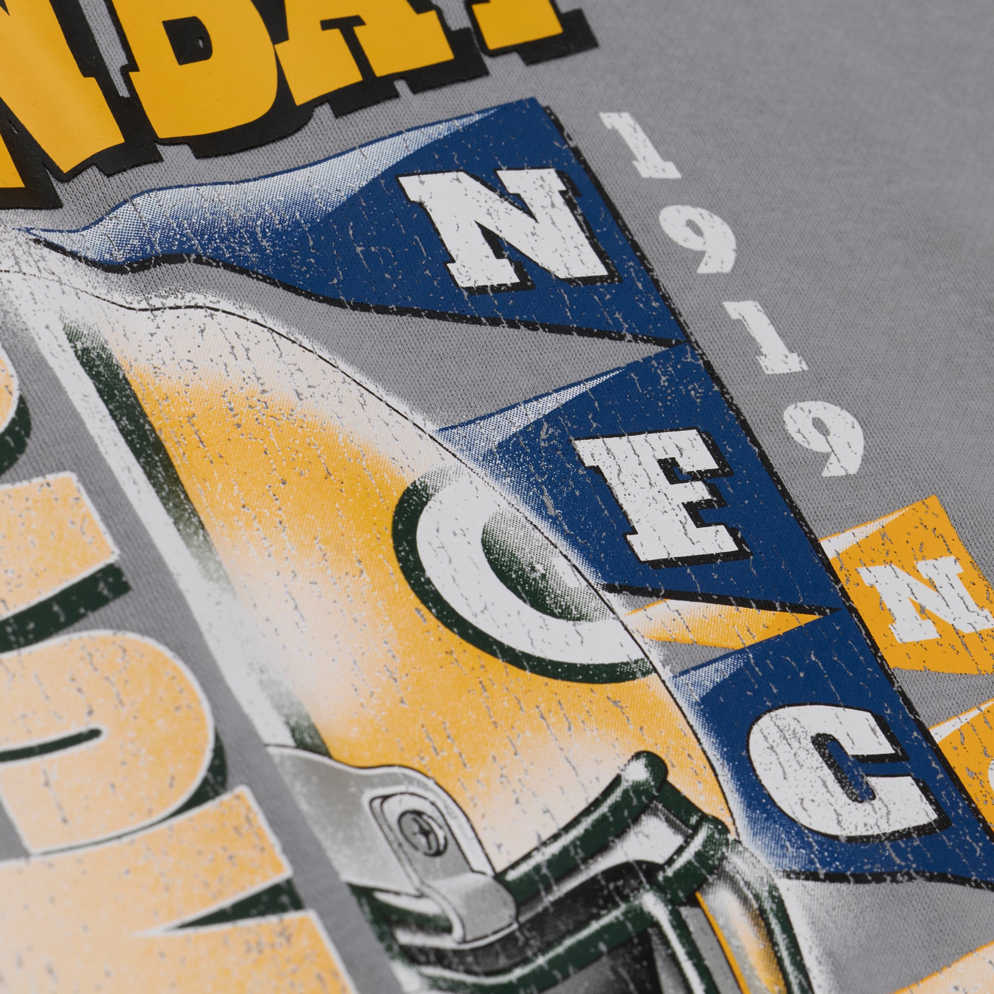 Women's Mitchell & Ness  Gray Green Bay Packers Street Graphic Crewneck Sweatshirt