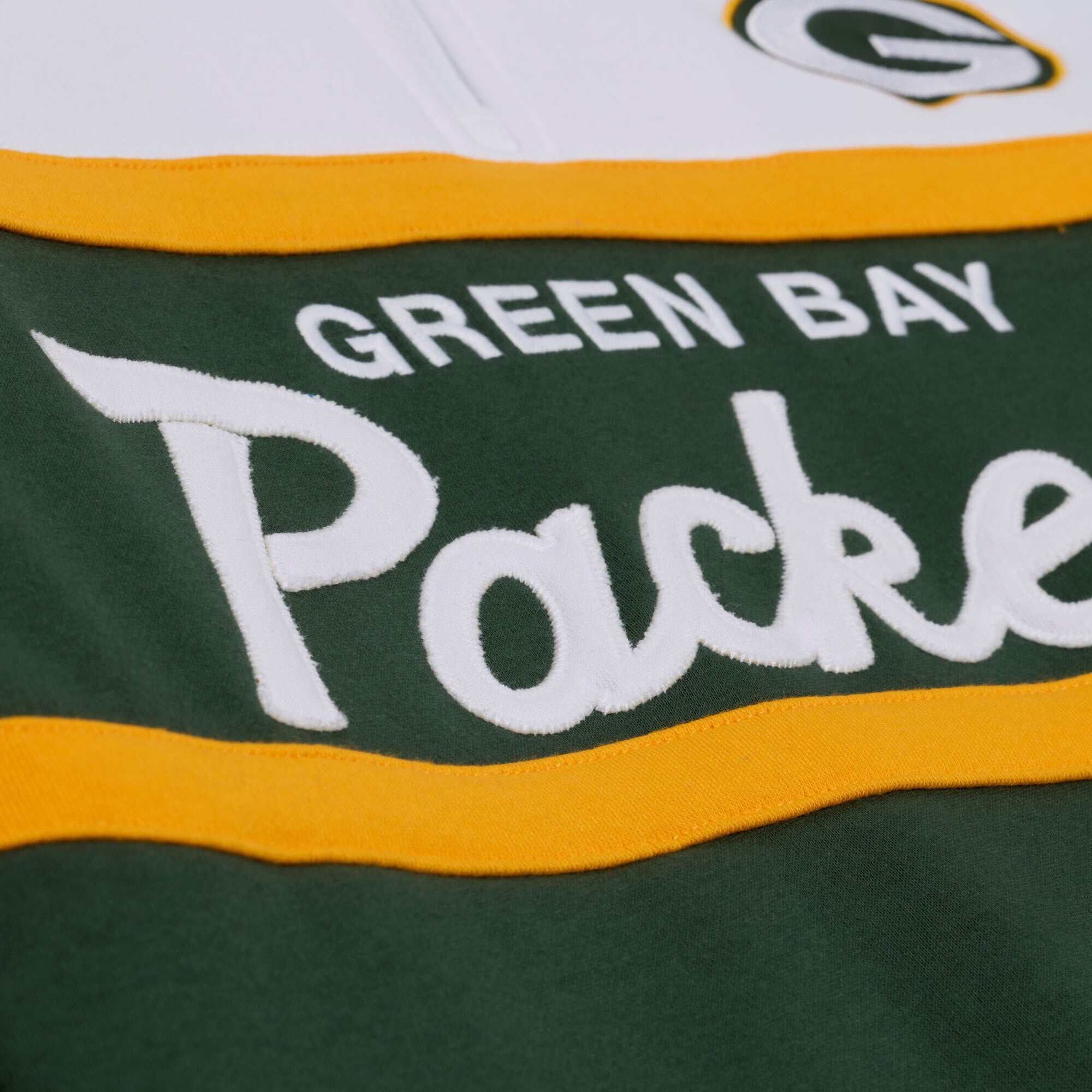 Pull à col zippé Mitchell & Ness vert Green Bay Packers pour femme