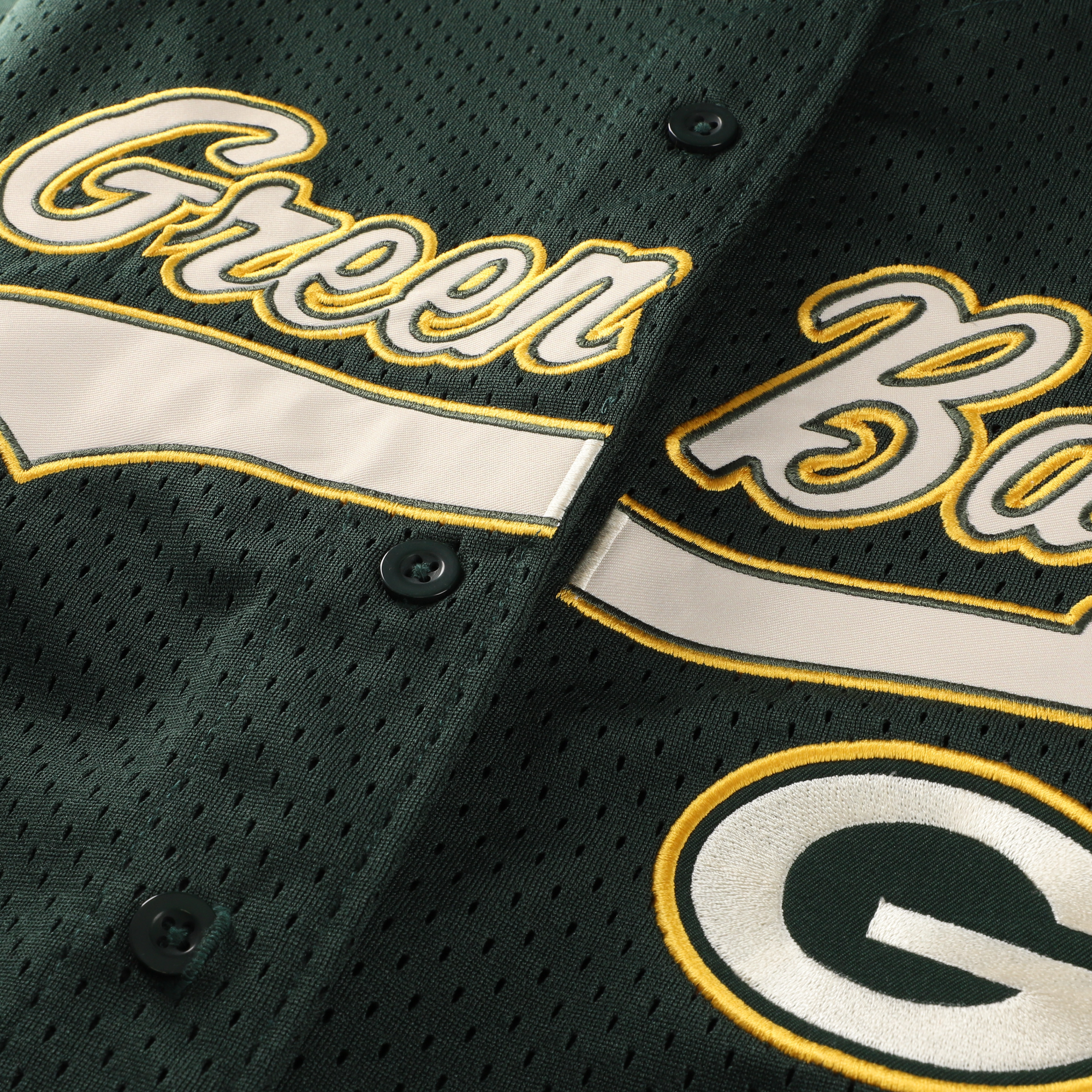 Women's Mitchell & Ness Green Bay Packers Plus Retro Roots Full-Button Baseball Jersey