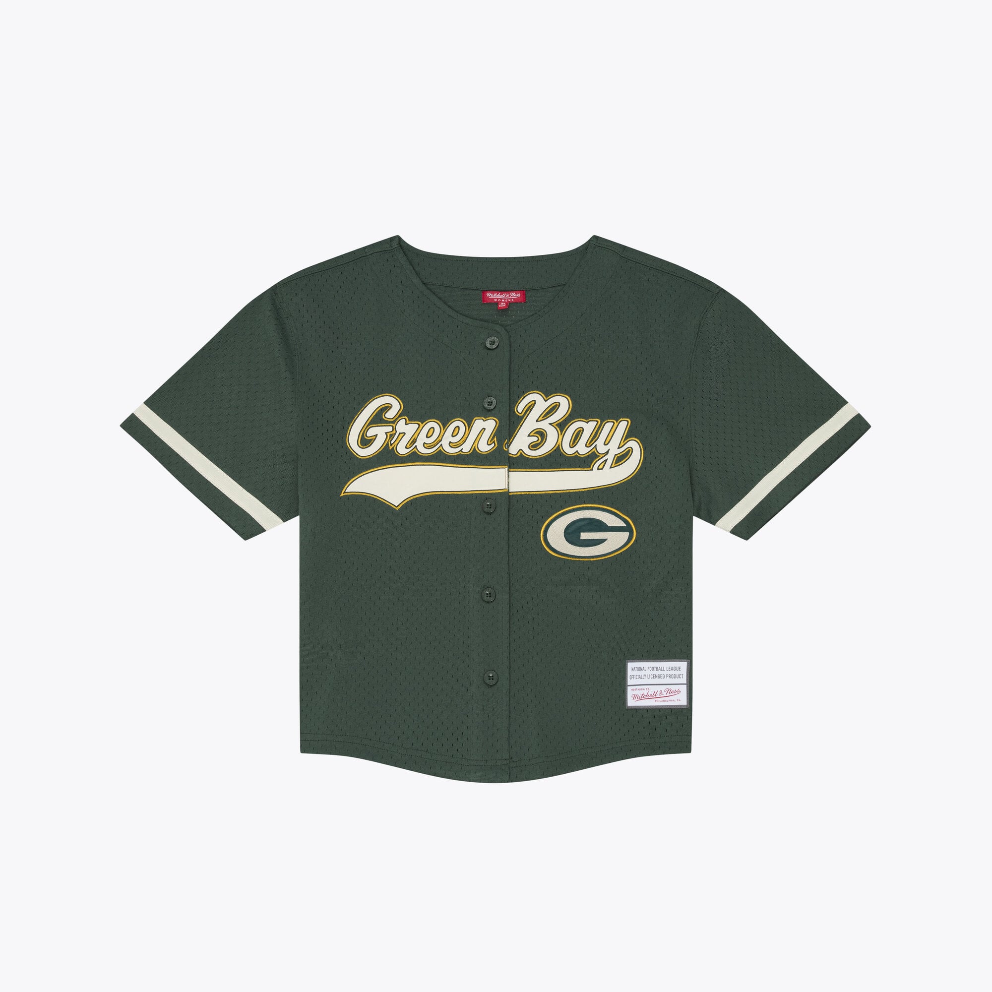Maillot de baseball rétro Roots vert des Green Bay Packers pour femmes Mitchell & Ness