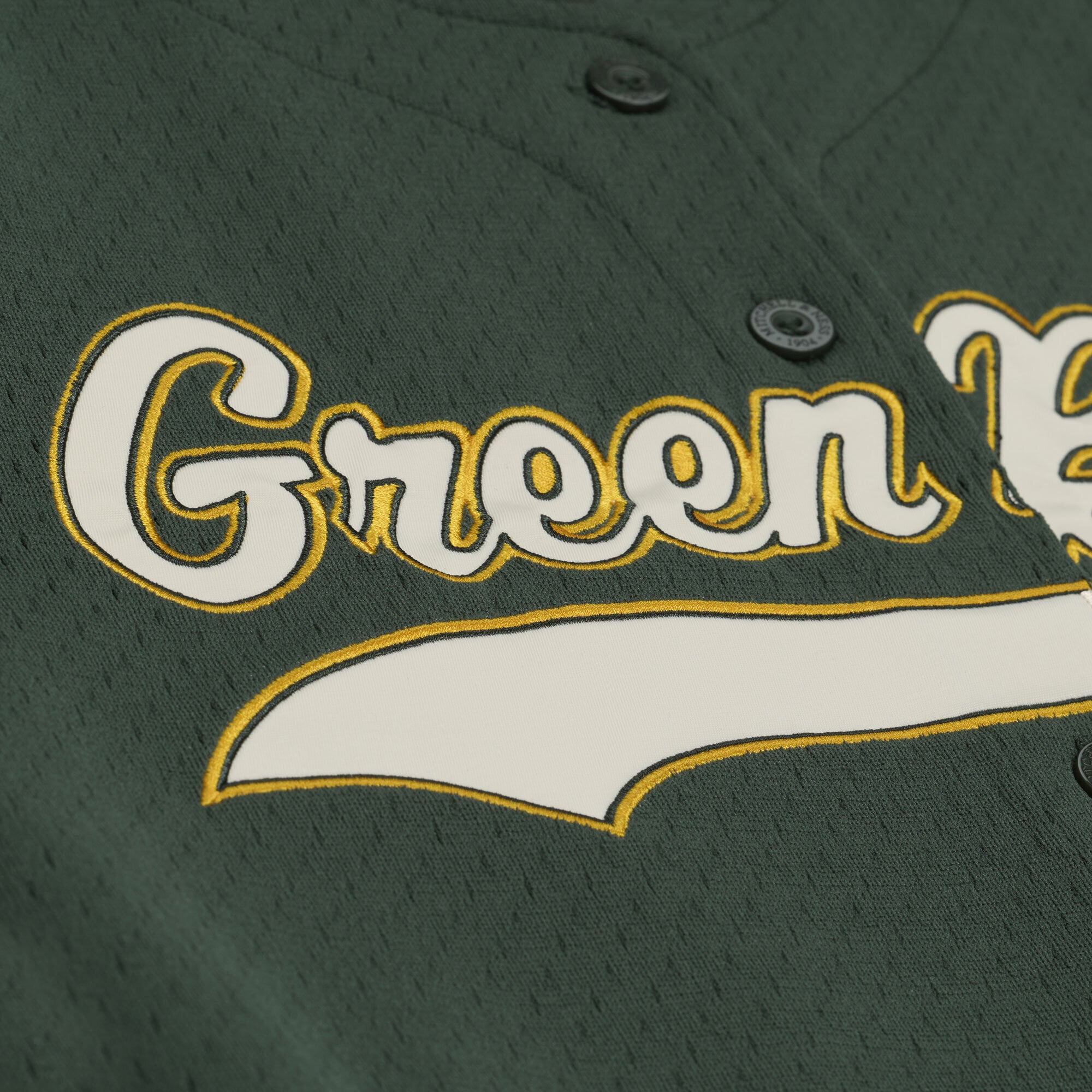 Maillot de baseball rétro Roots vert des Green Bay Packers pour femmes Mitchell & Ness