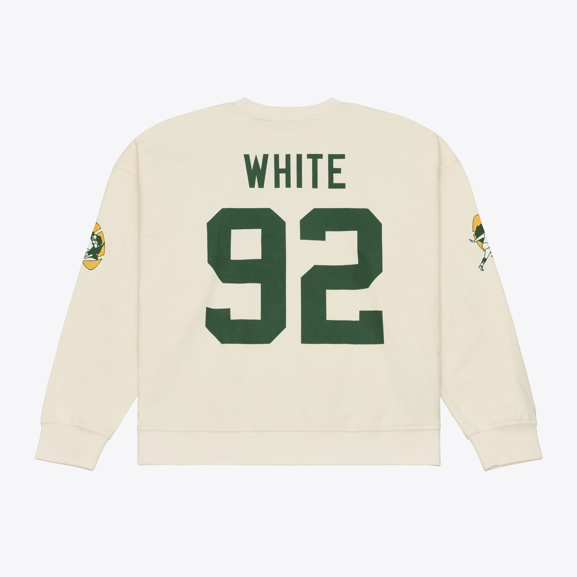 Sweat-shirt Mitchell & Ness Reggie blanc crème pour femme, avec nom et numéro des Green Bay Packers