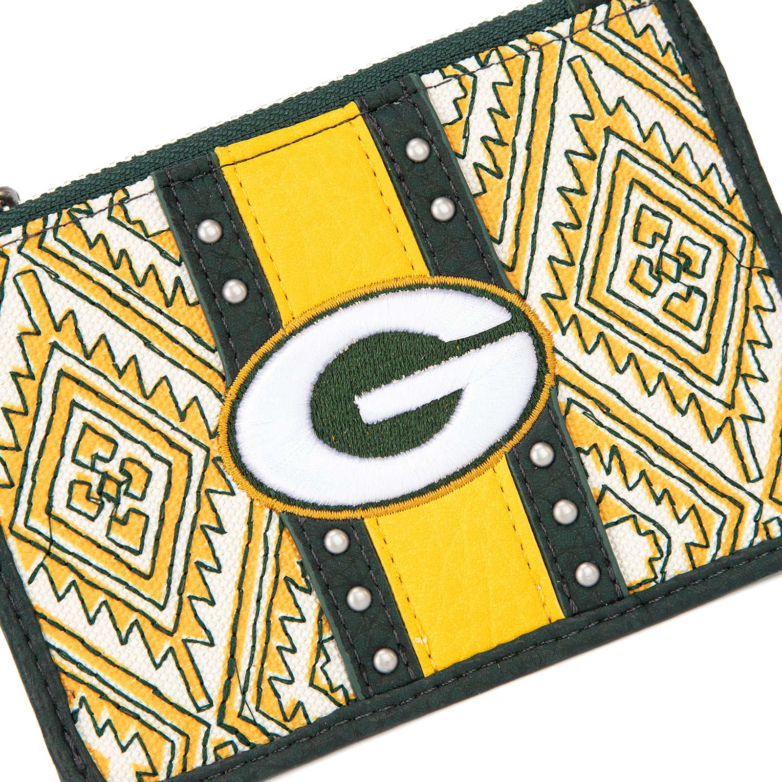 Portefeuille et bracelet porte-clés football Montana West Green Bay Packers pour femmes