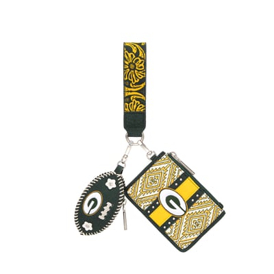 Green Bay Packers Montana West Women's Wallet & Football Charm Wristlet