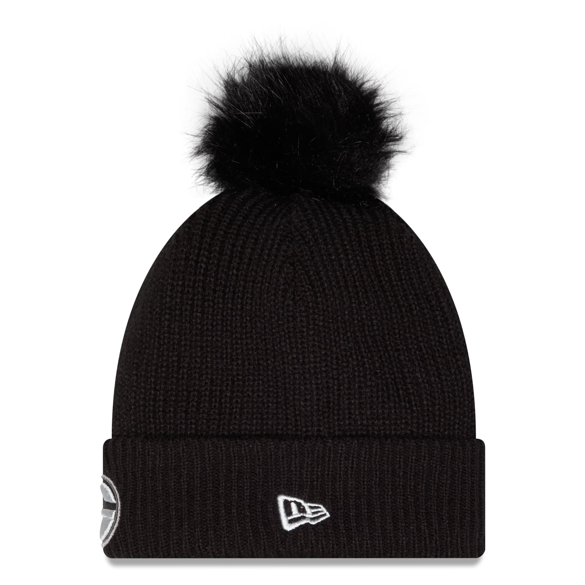 Bonnet à revers New Era noir Green Bay Packers 2026 Salute To Service pour femme, avec pompon