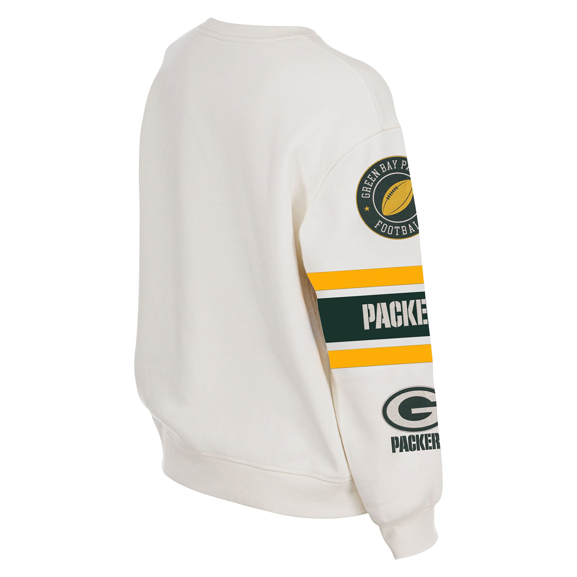 Sweat-shirt à col rond New Era crème Green Bay Packers pour femmes