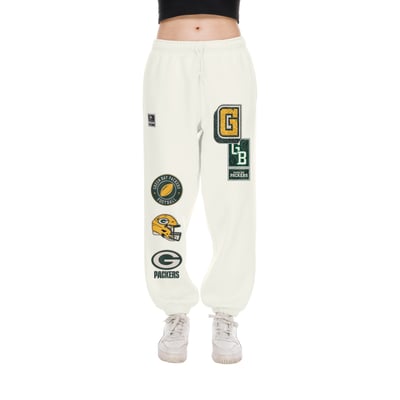  Green Bay Packers New Era Women's Academic Sweatpants - Cream