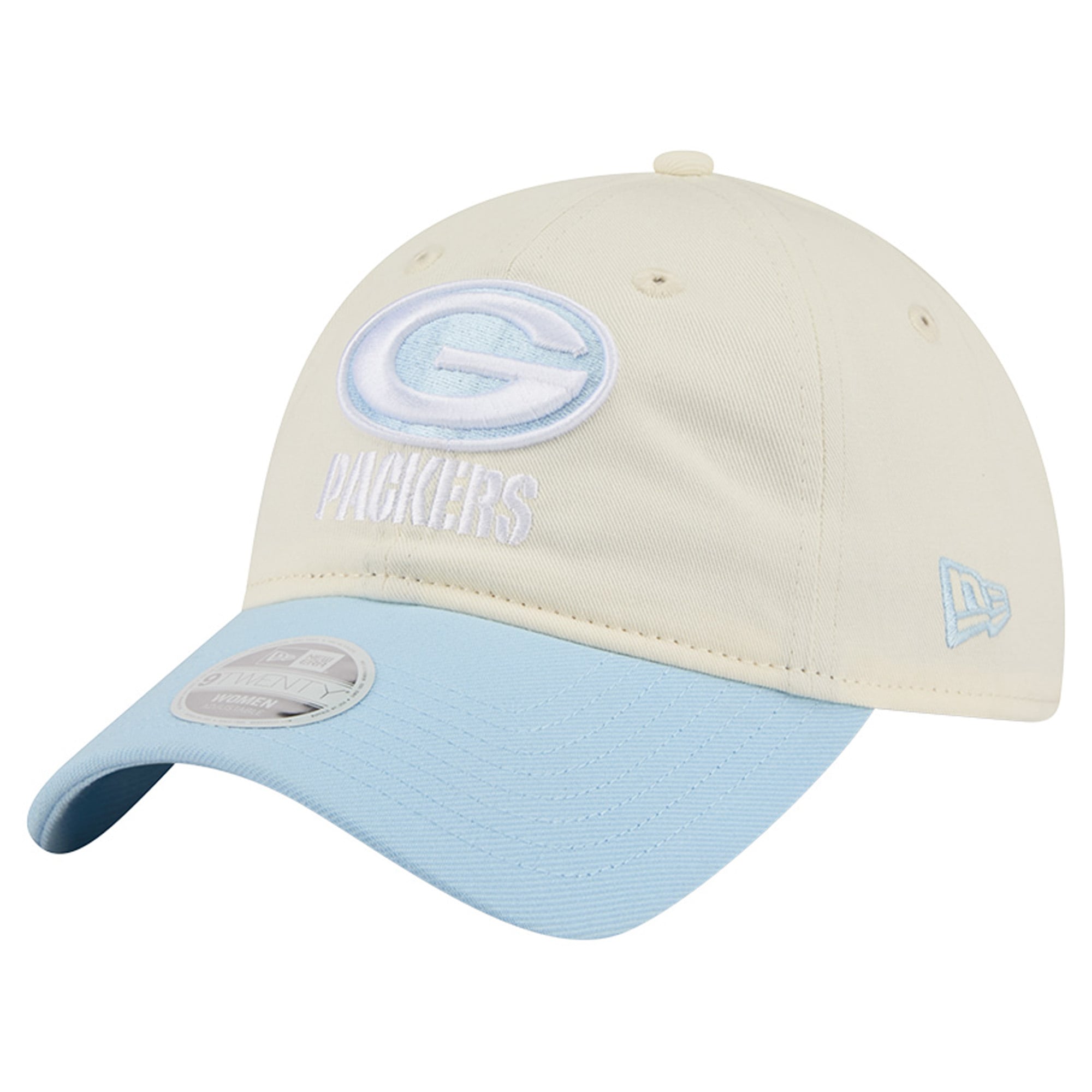Casquette ajustable New Era 9TWENTY pour femme, couleur crème/bleu côtier