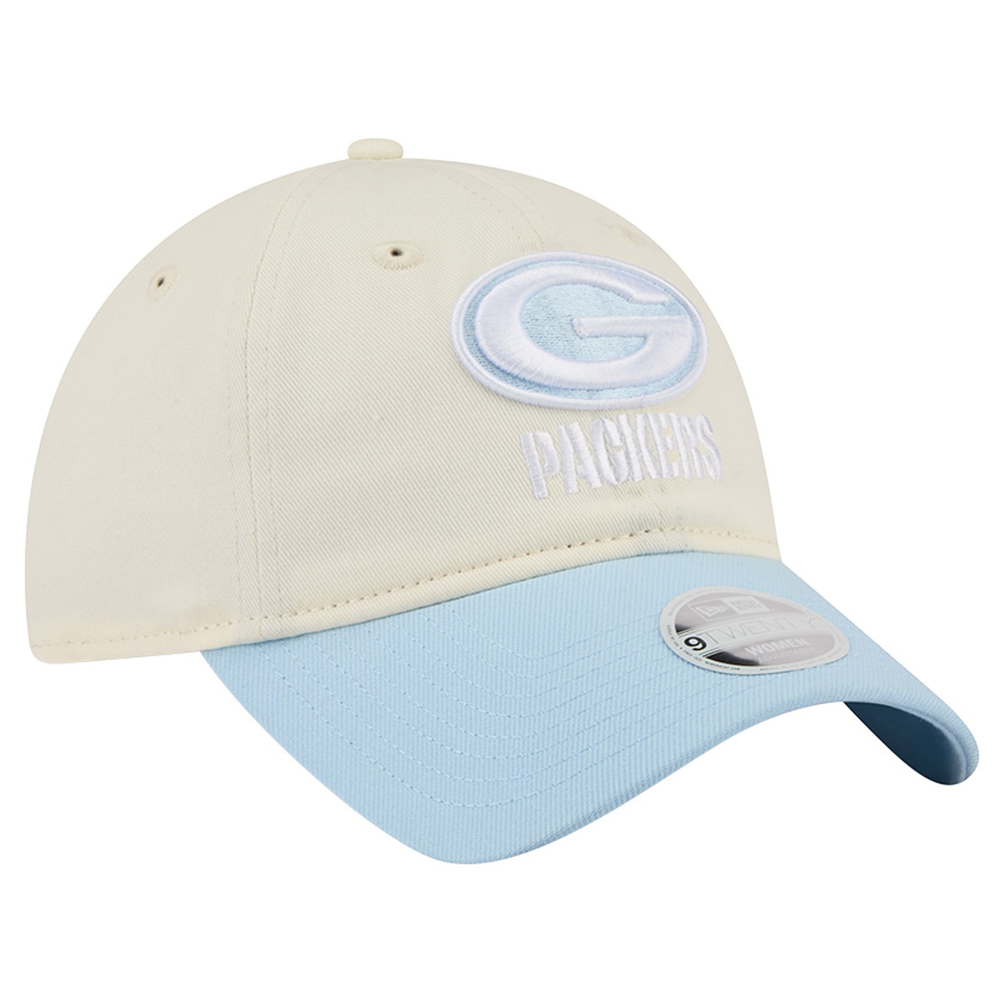 Casquette ajustable New Era 9TWENTY pour femme, couleur crème/bleu côtier